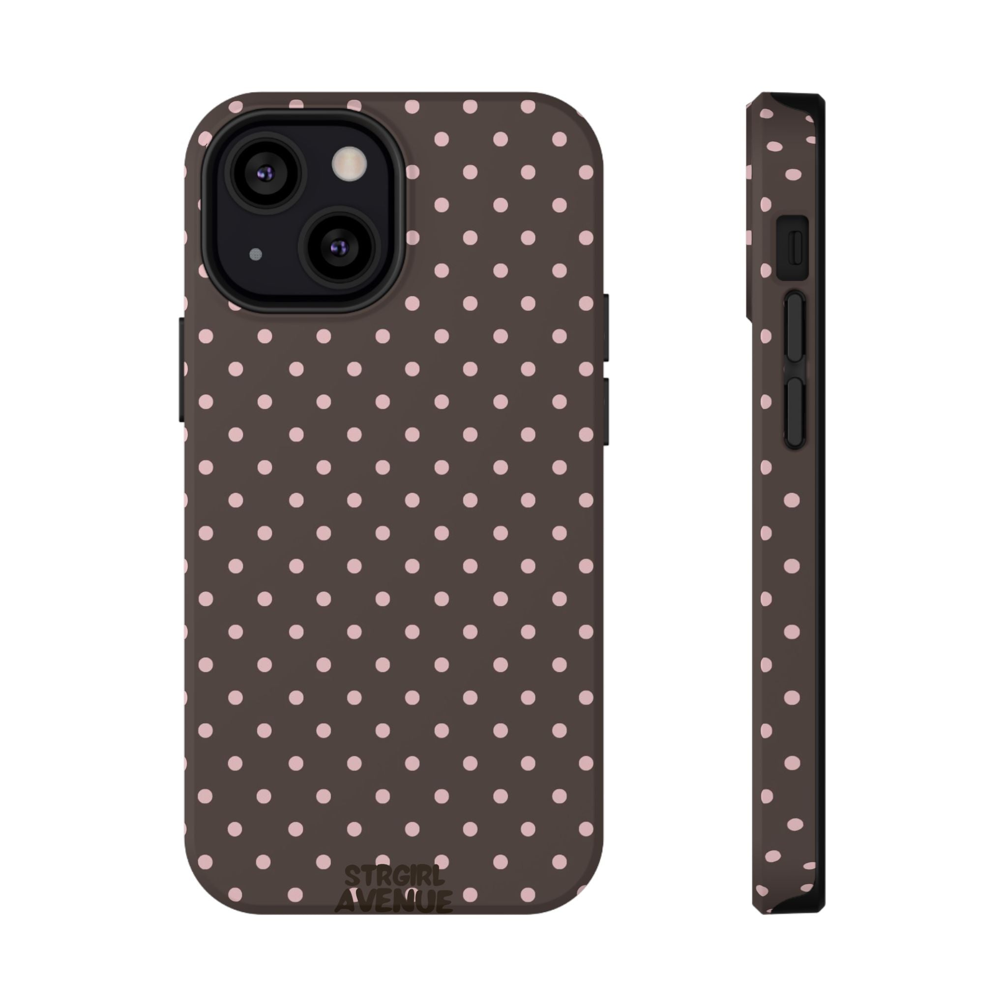 “Straw choc dots” protective phone case