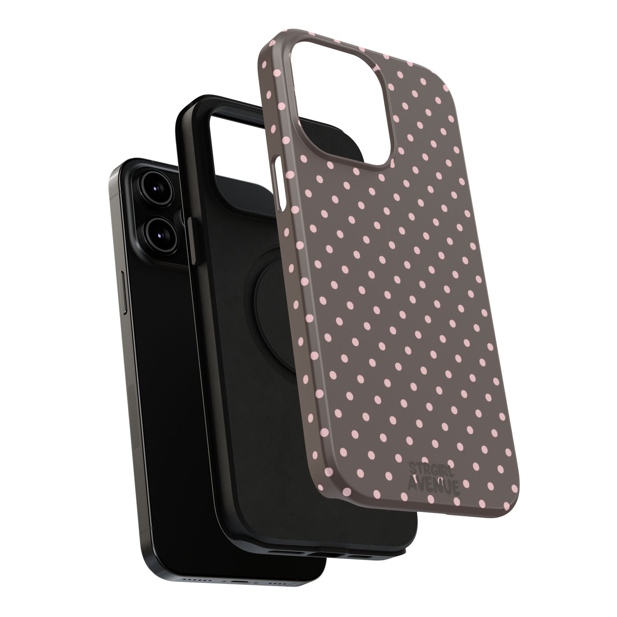 “Straw choc dots” protective phone case