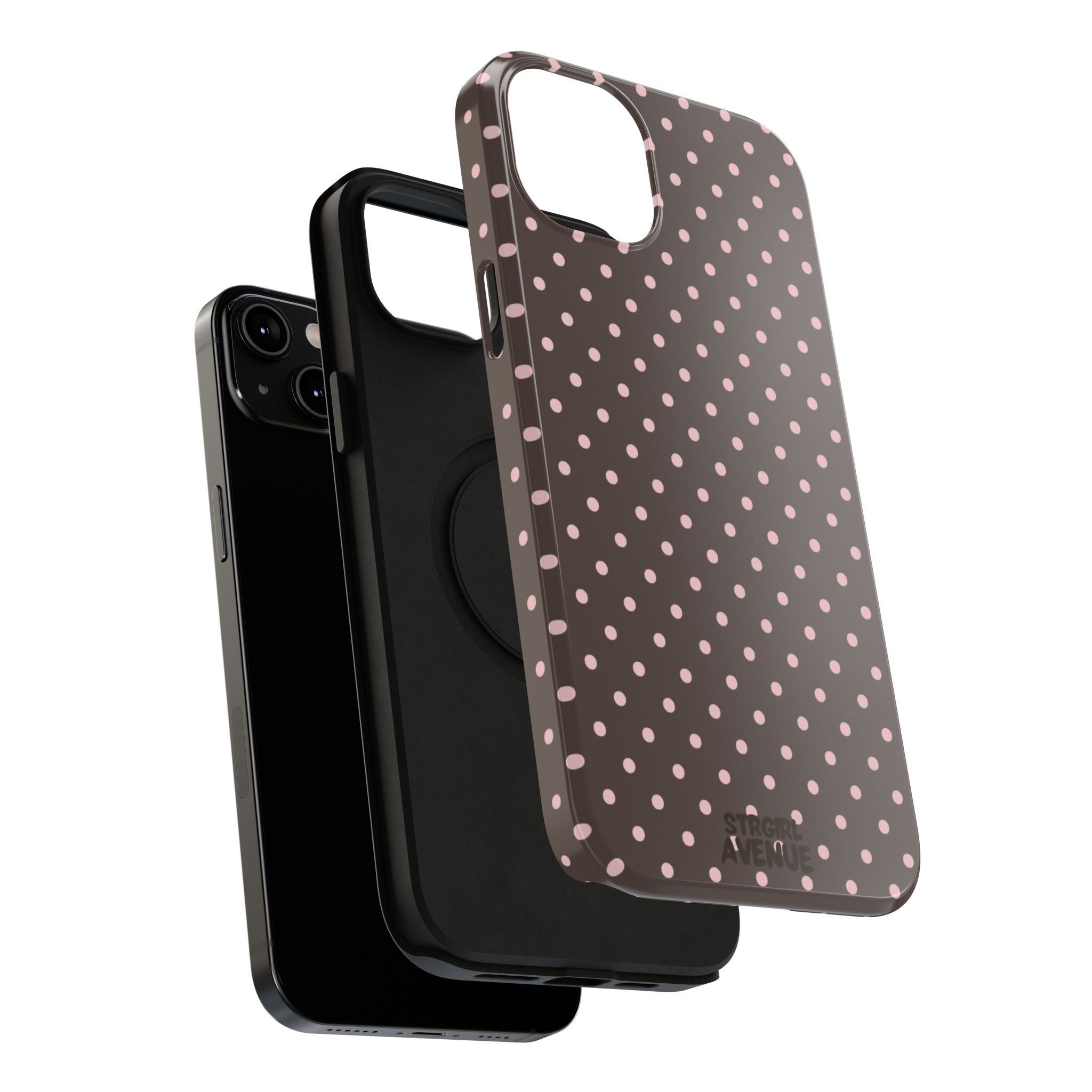 “Straw choc dots” protective phone case