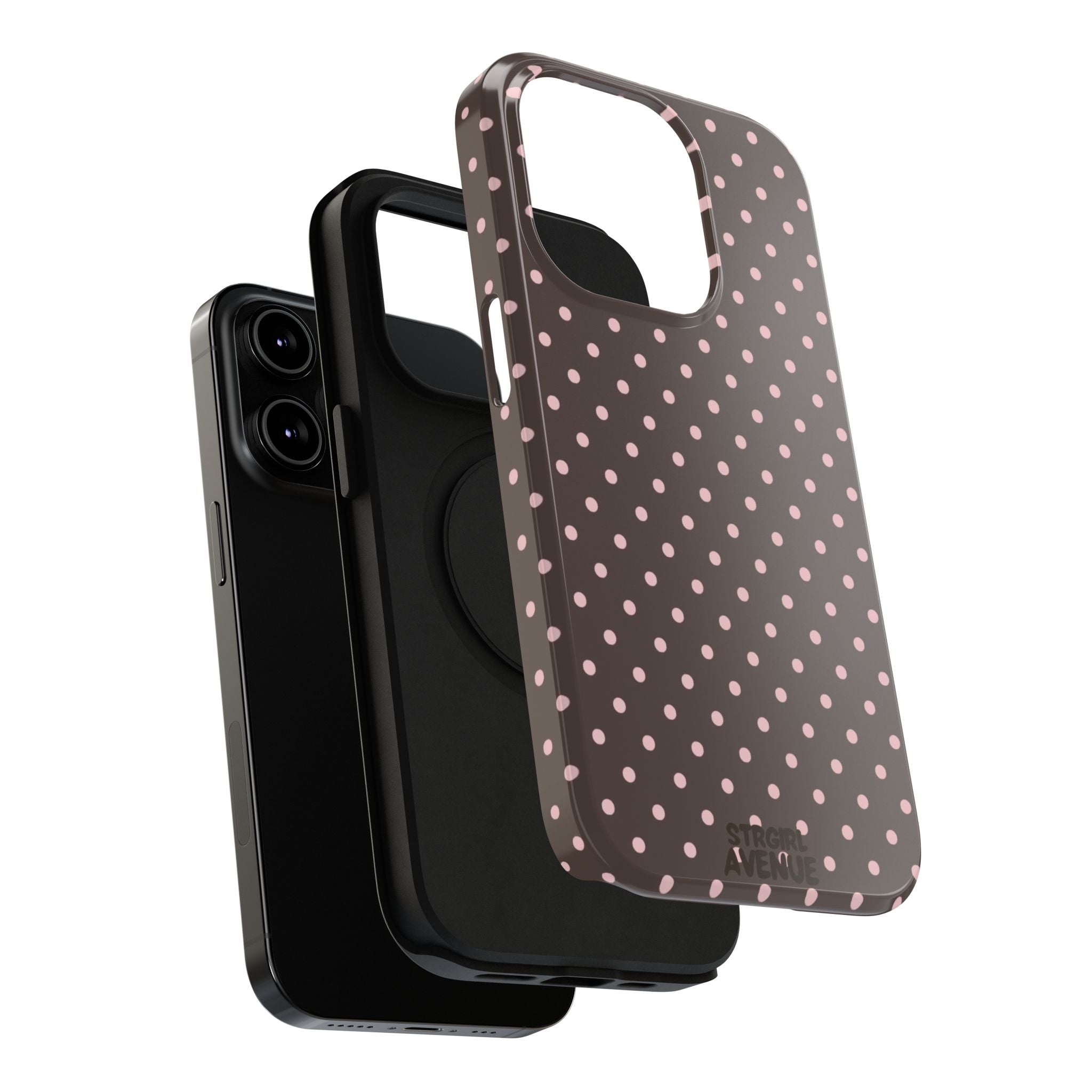 “Straw choc dots” protective phone case