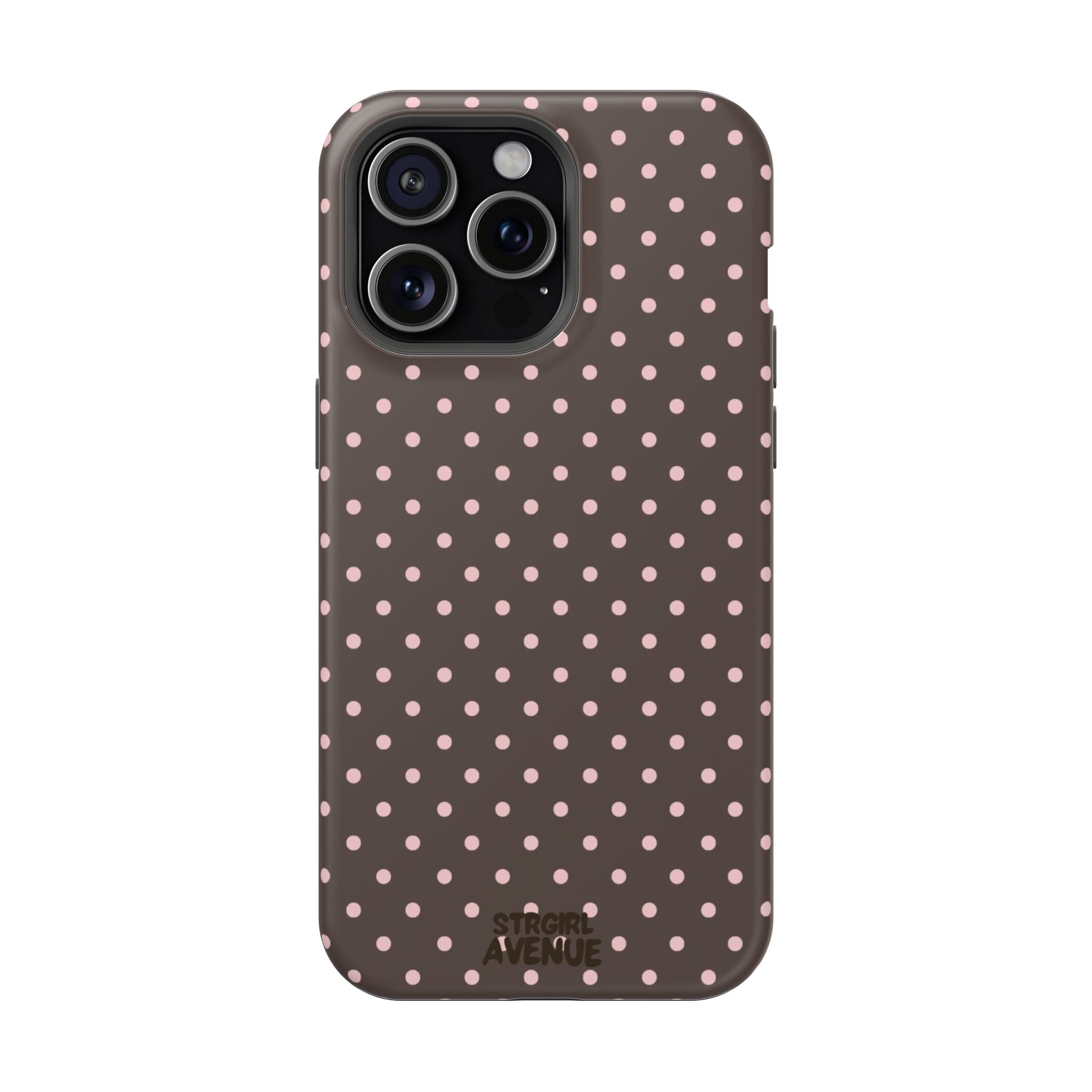 “Straw choc dots” protective phone case