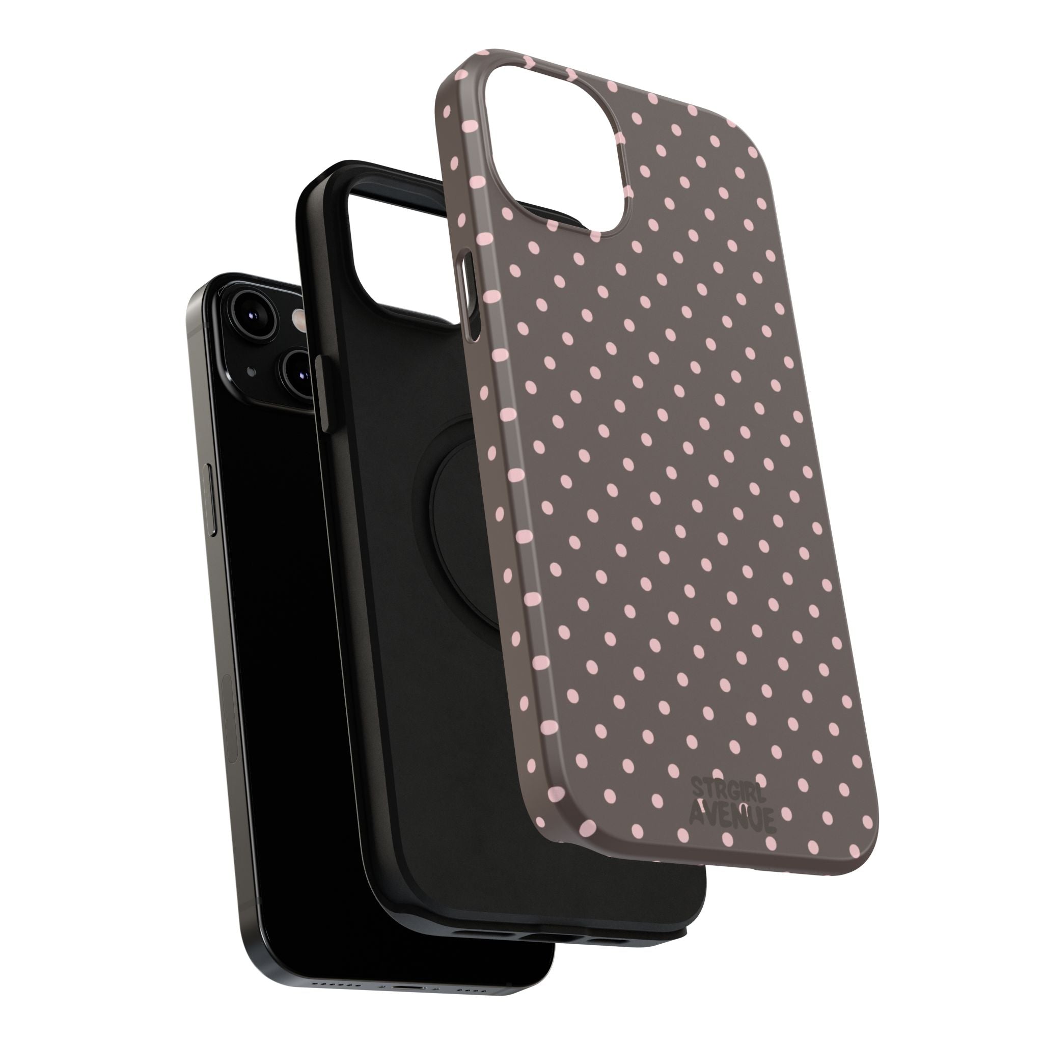 “Straw choc dots” protective phone case