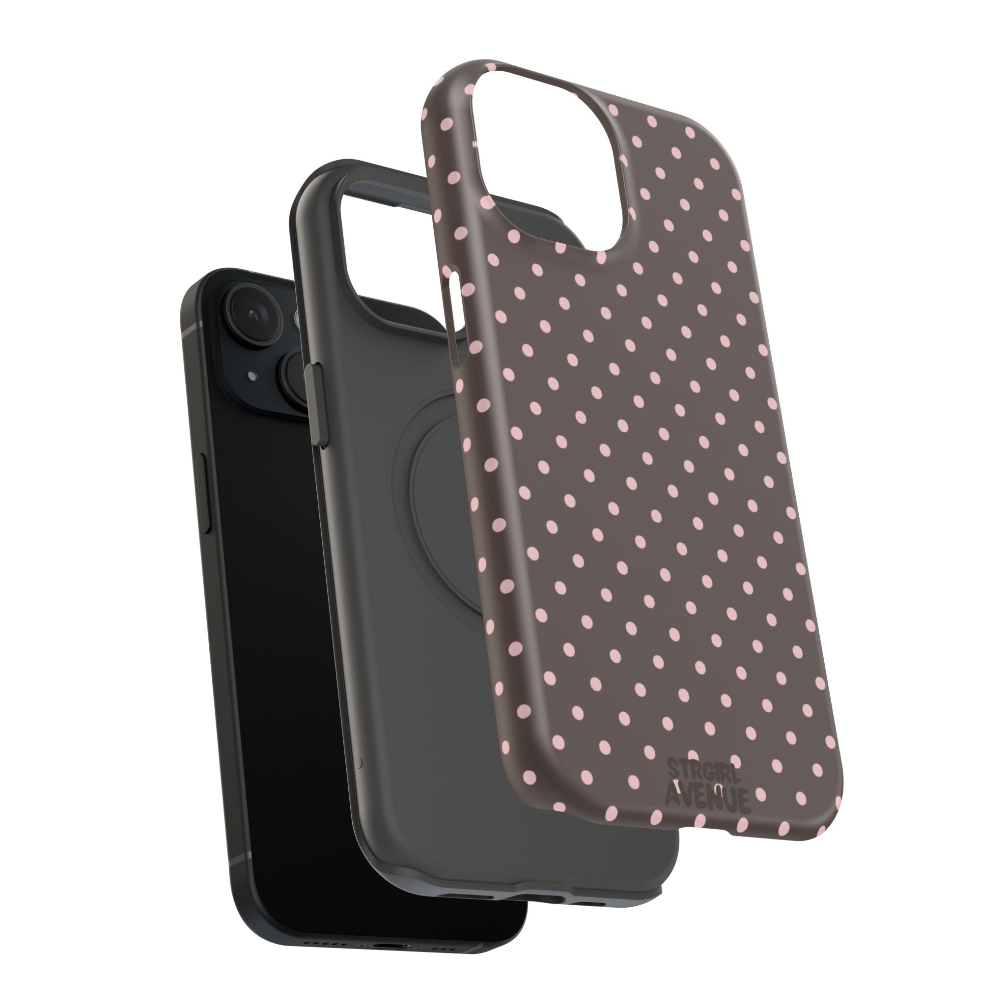 “Straw choc dots” protective phone case