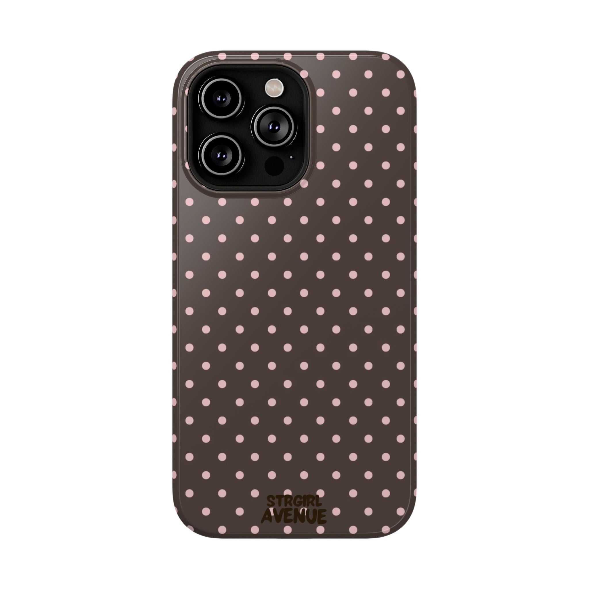 “Straw choc dots” protective phone case