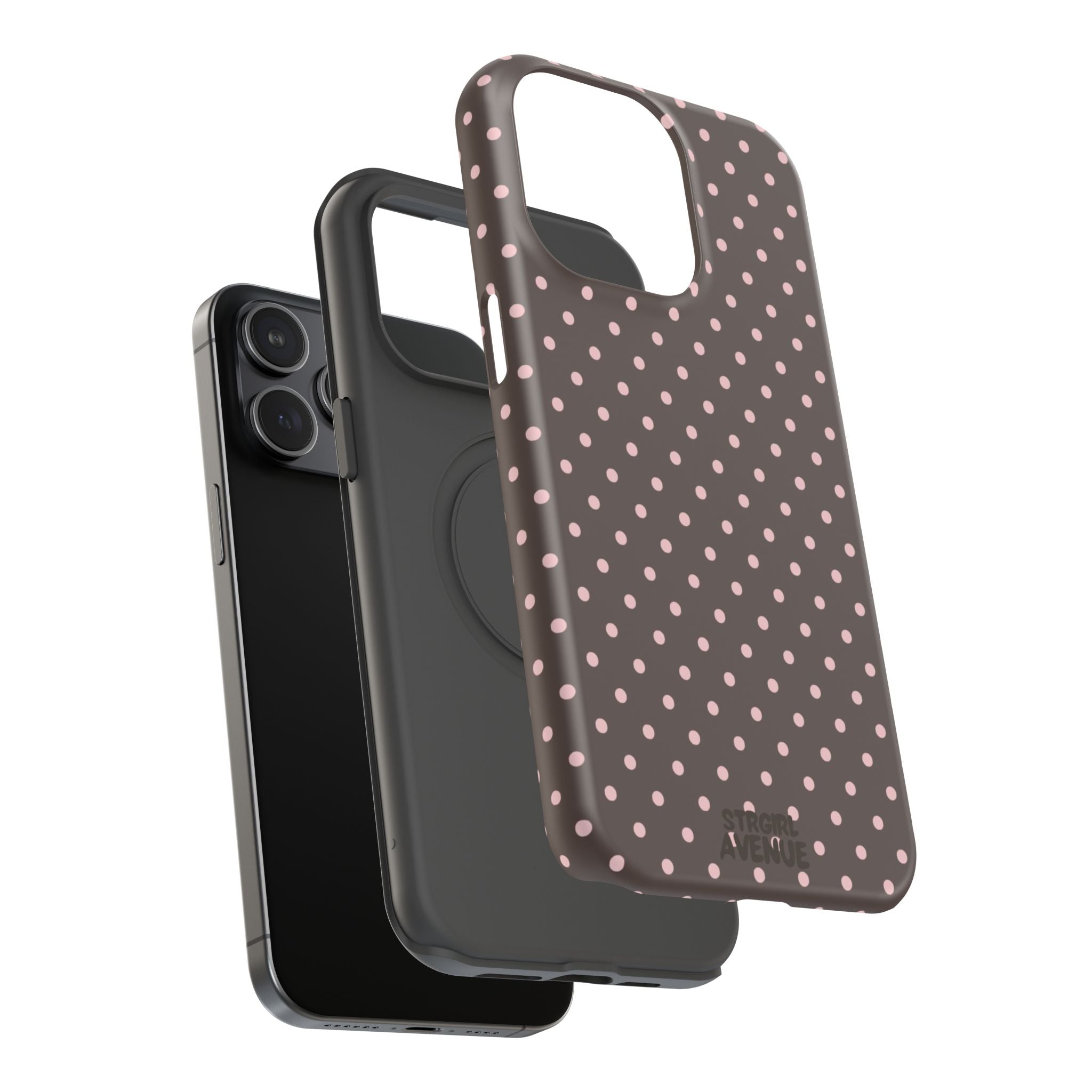 “Straw choc dots” protective phone case
