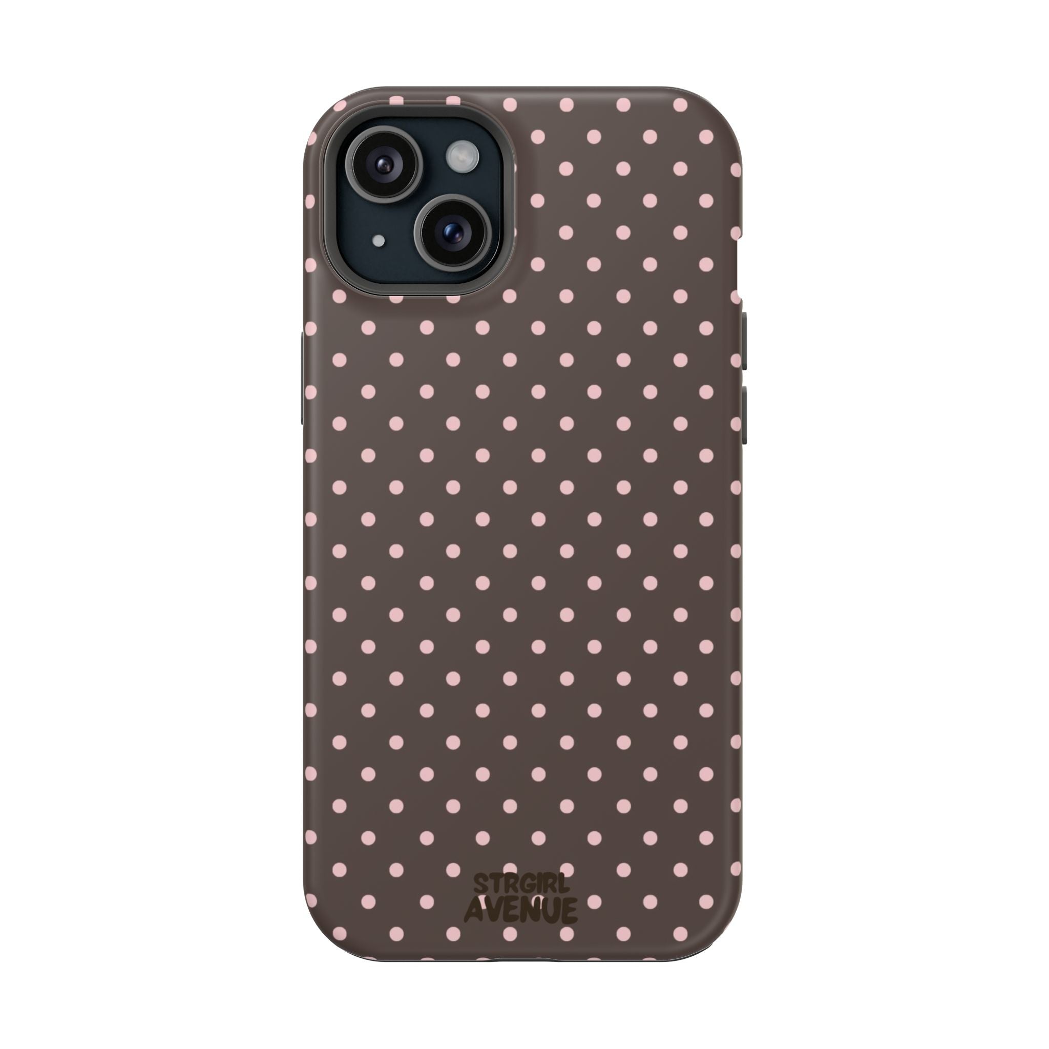 “Straw choc dots” protective phone case
