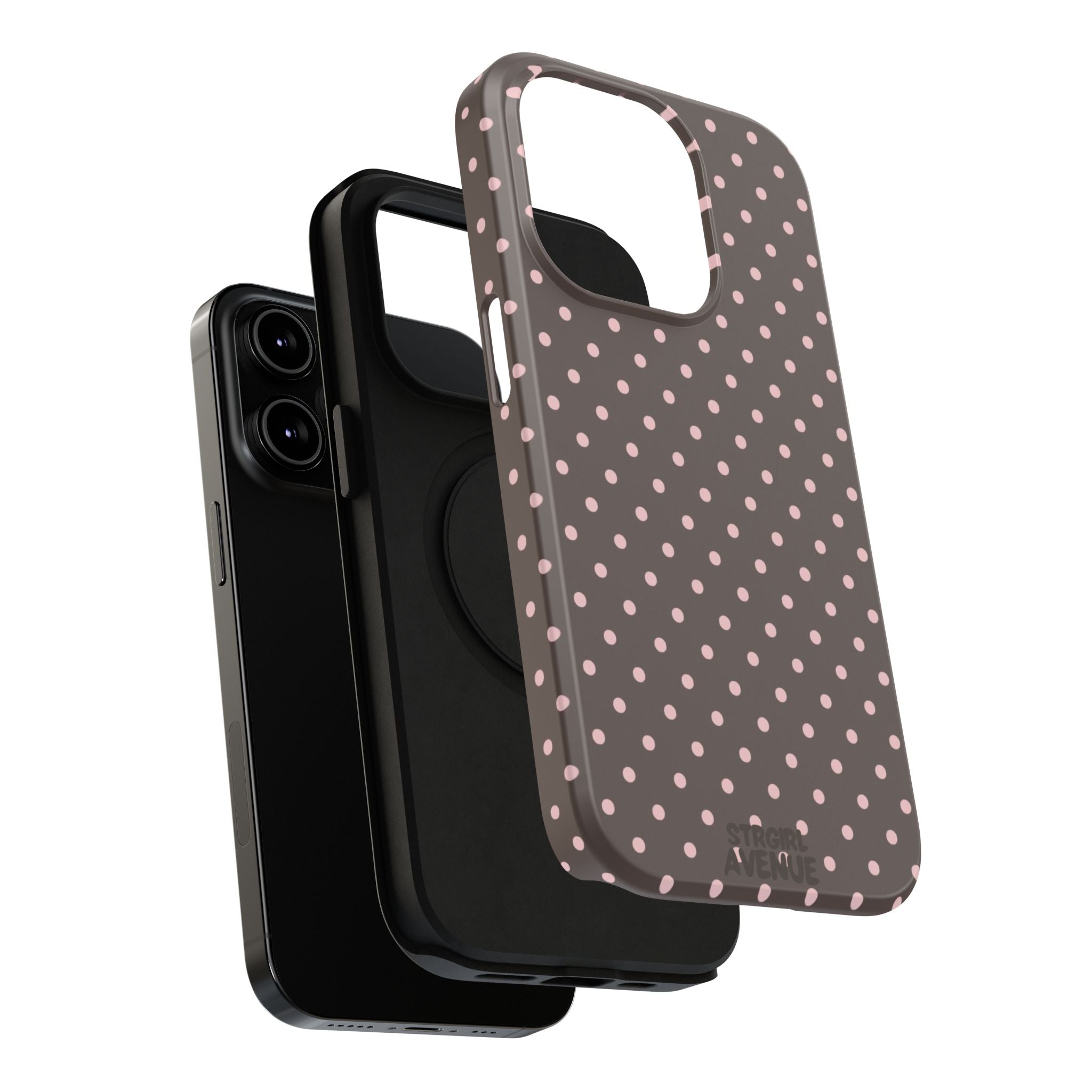 “Straw choc dots” protective phone case