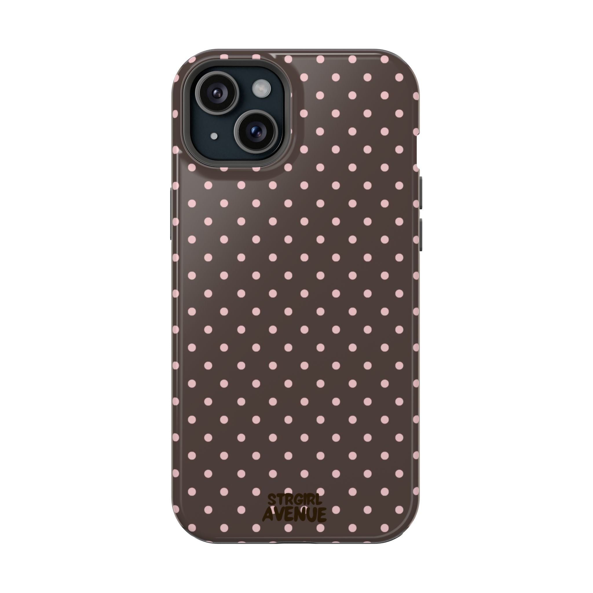 “Straw choc dots” protective phone case