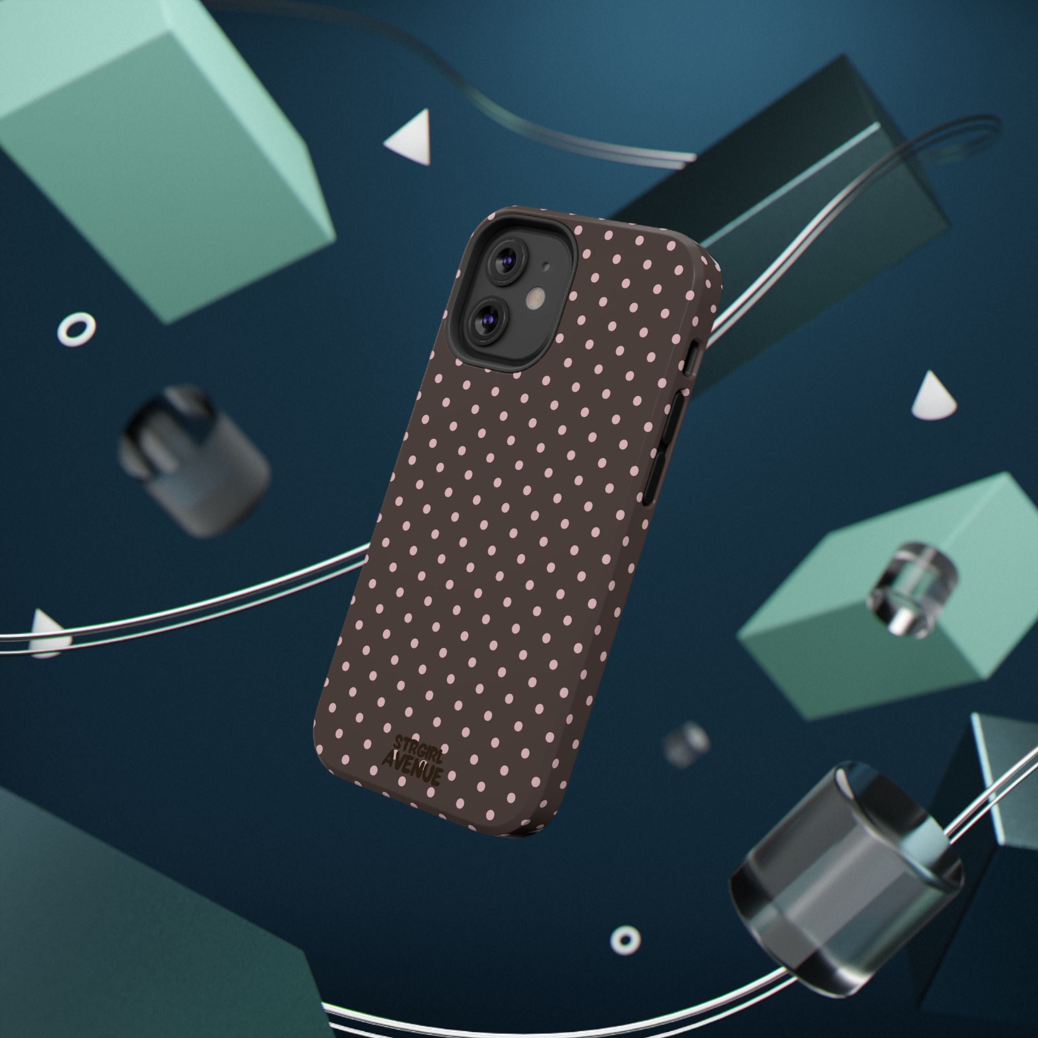 “Straw choc dots” protective phone case