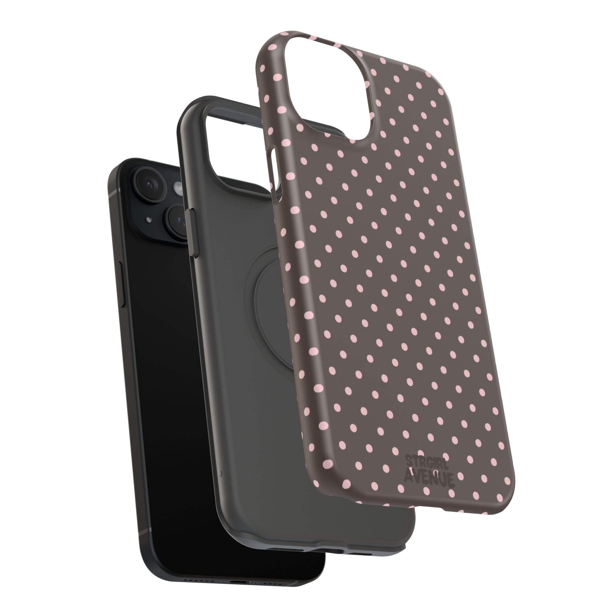 “Straw choc dots” protective phone case