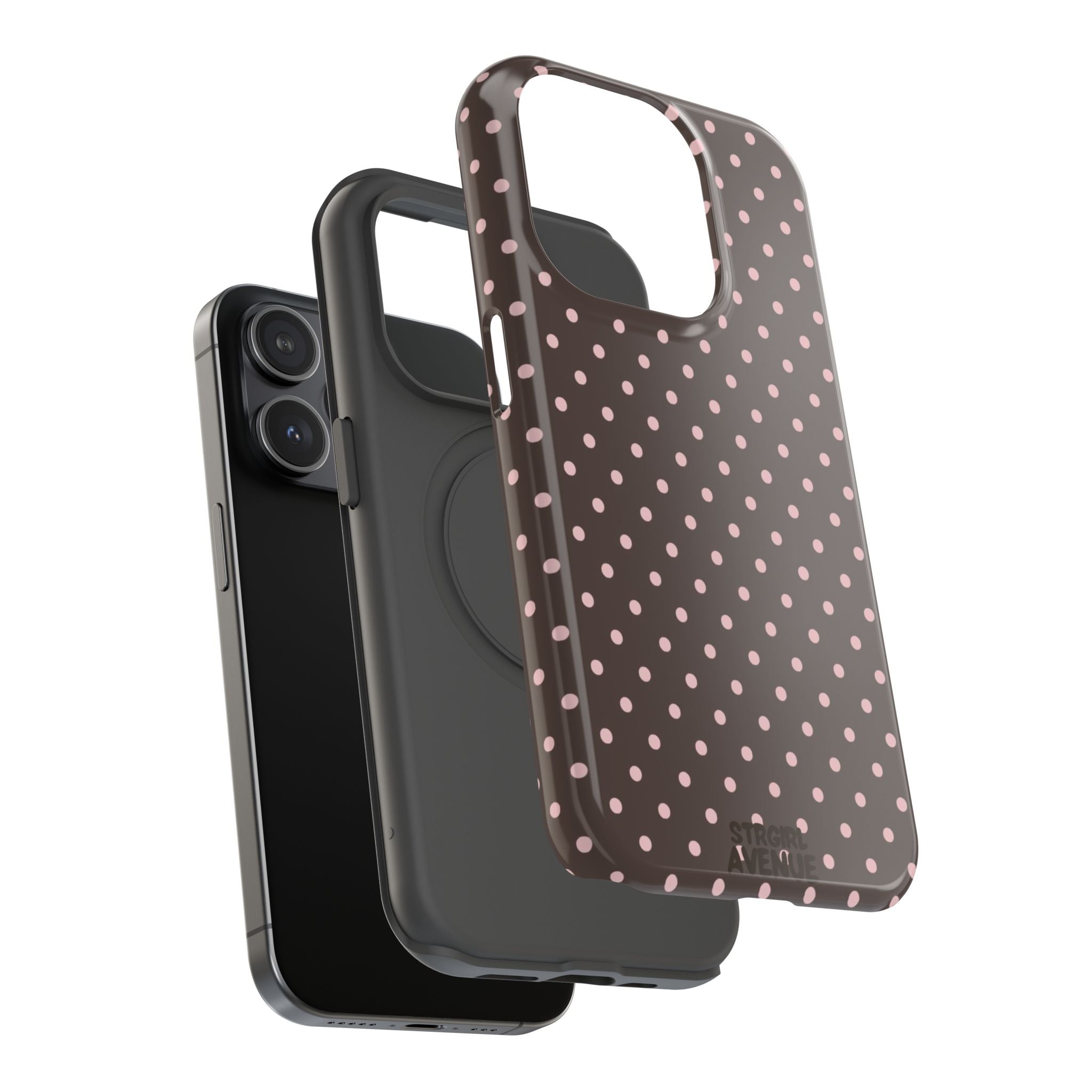 “Straw choc dots” protective phone case