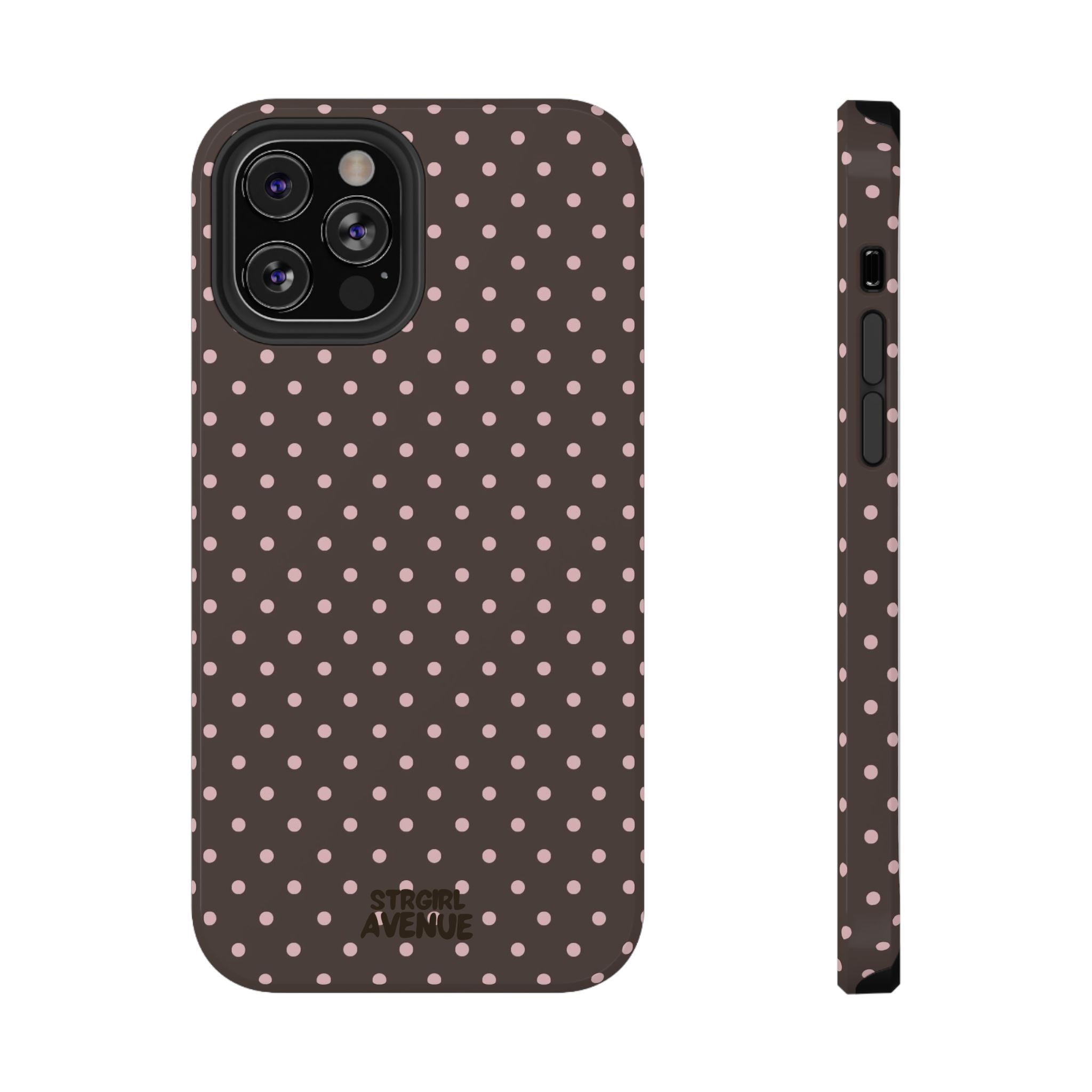 “Straw choc dots” protective phone case