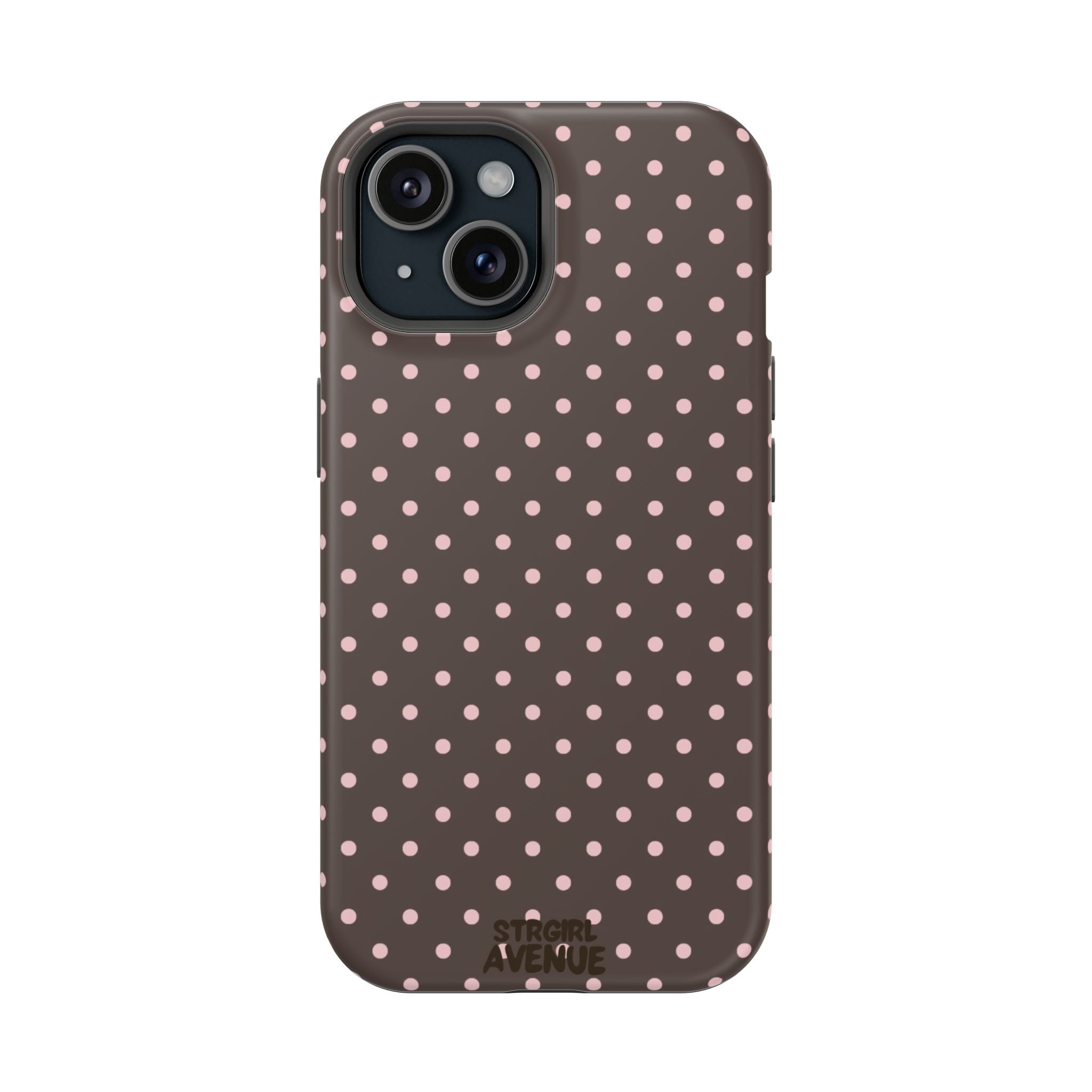 “Straw choc dots” protective phone case
