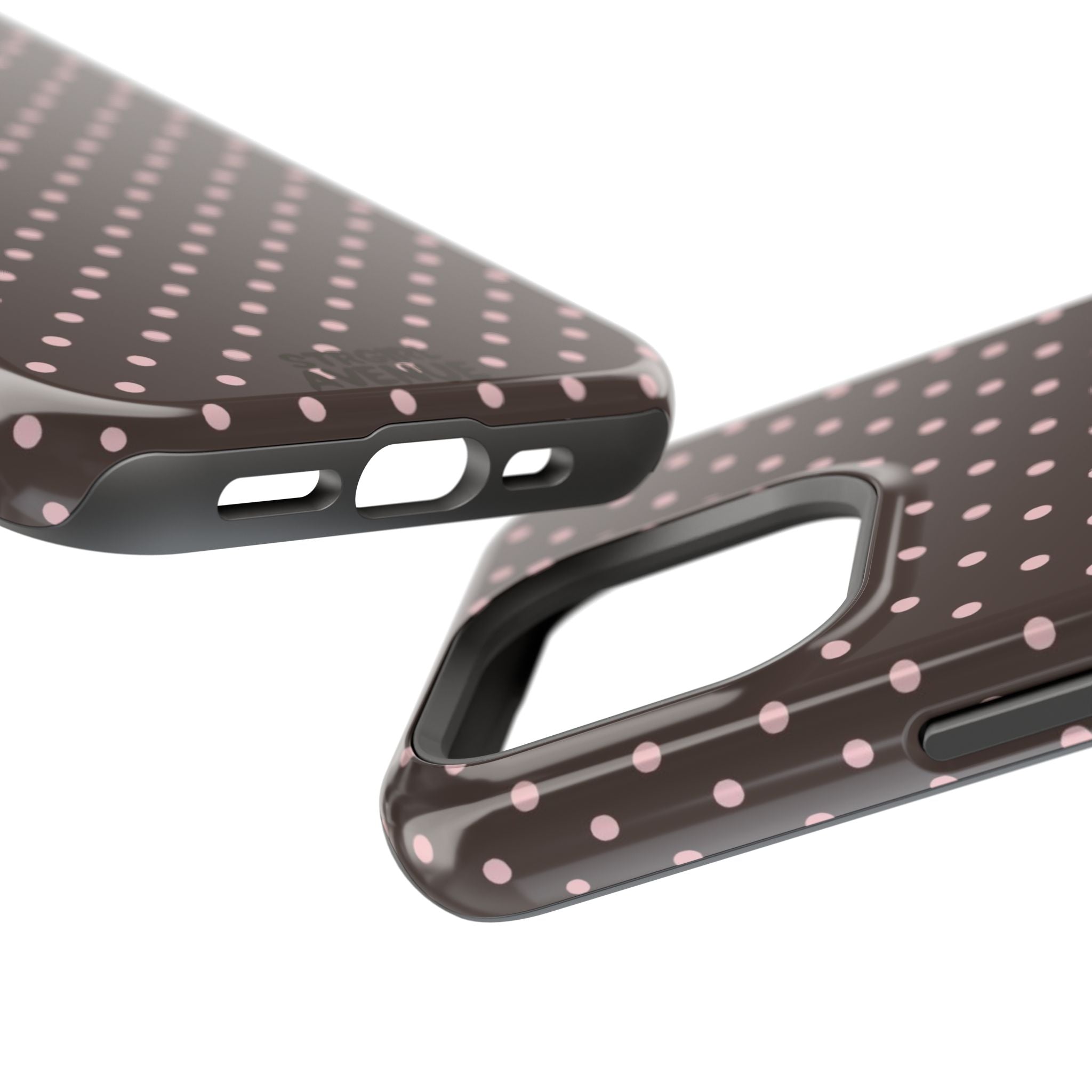 “Straw choc dots” protective phone case