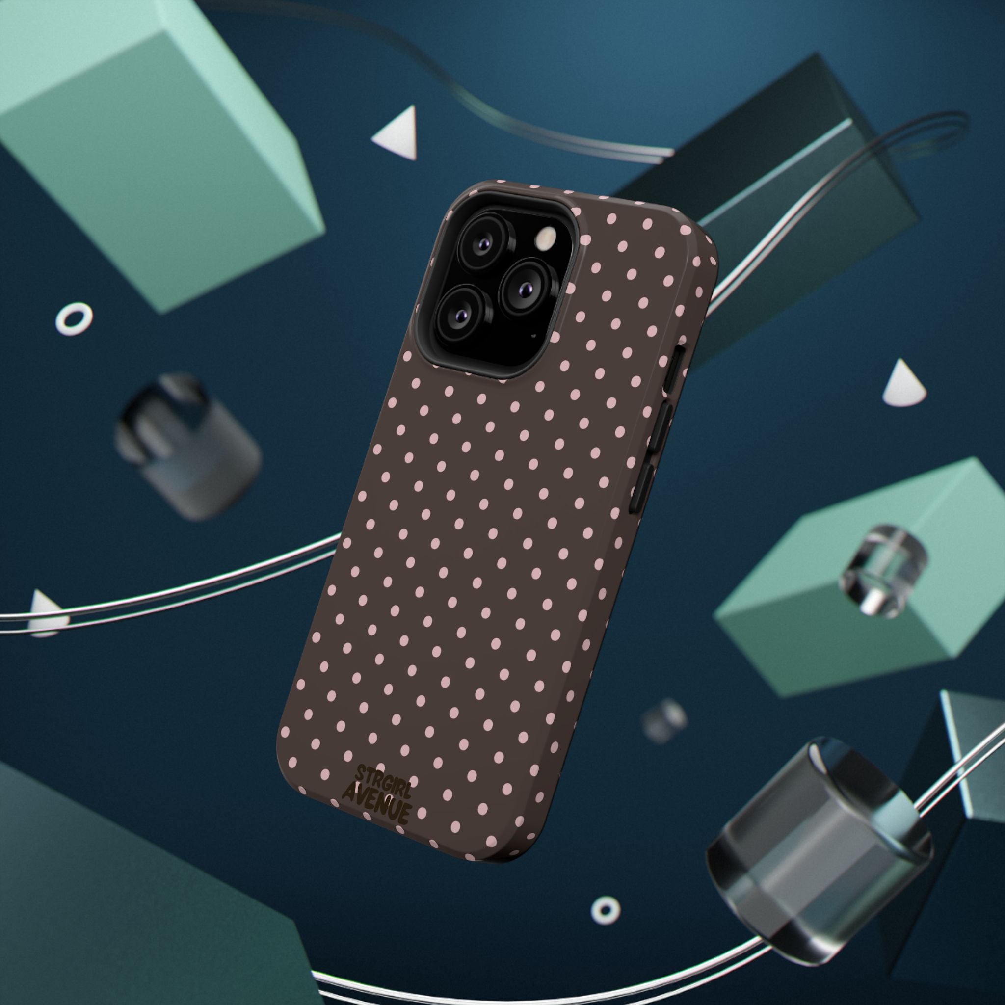 “Straw choc dots” protective phone case