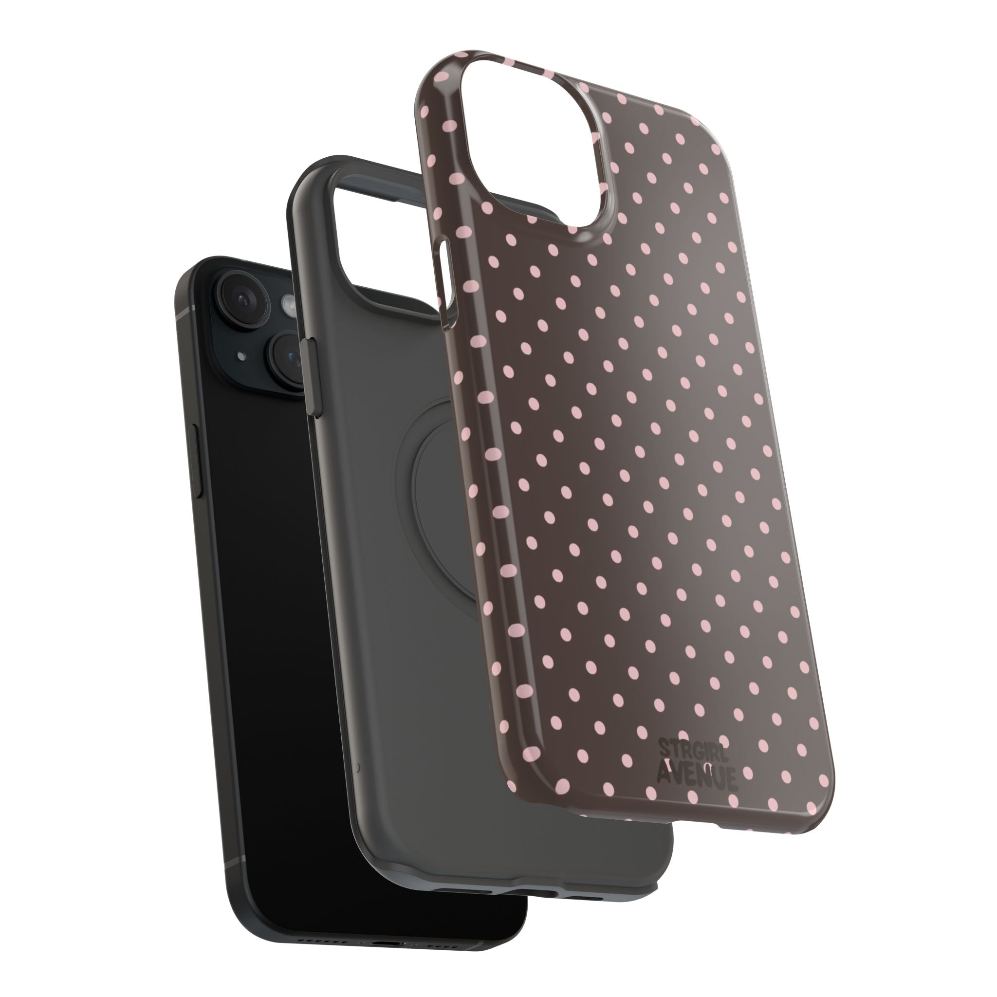 “Straw choc dots” protective phone case