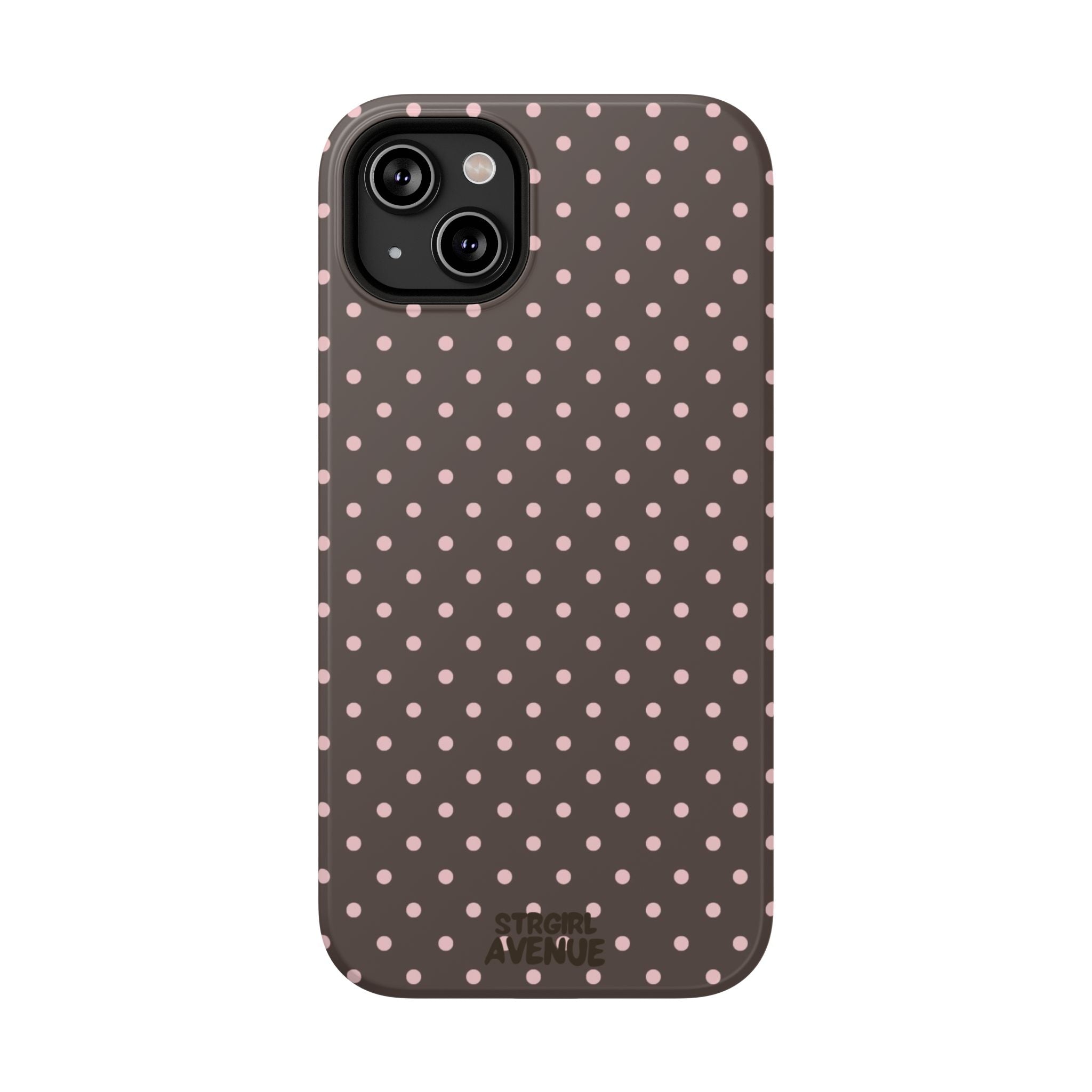 “Straw choc dots” protective phone case