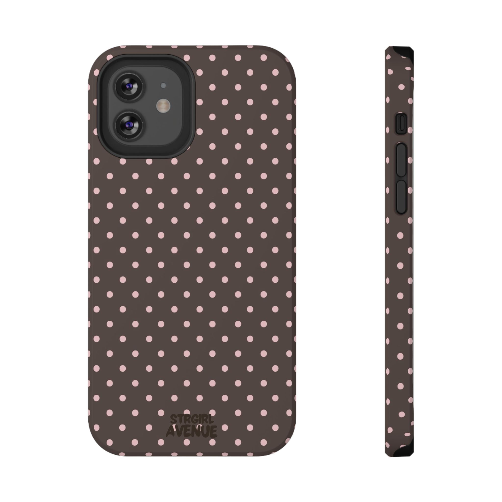 “Straw choc dots” protective phone case