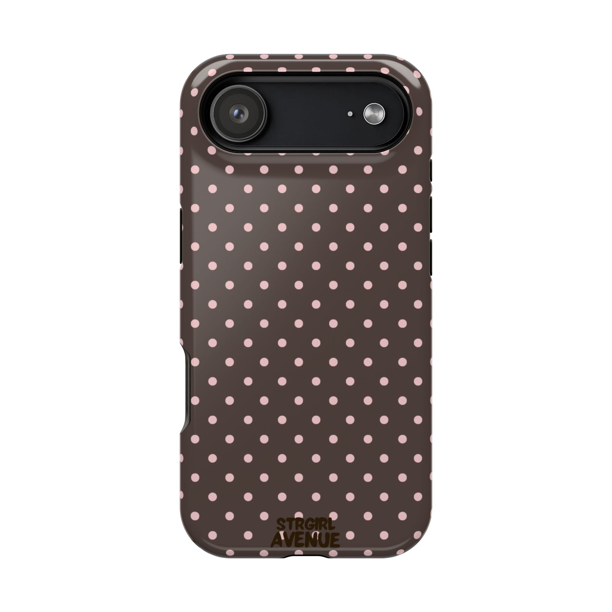 “Straw choc dots” protective phone case