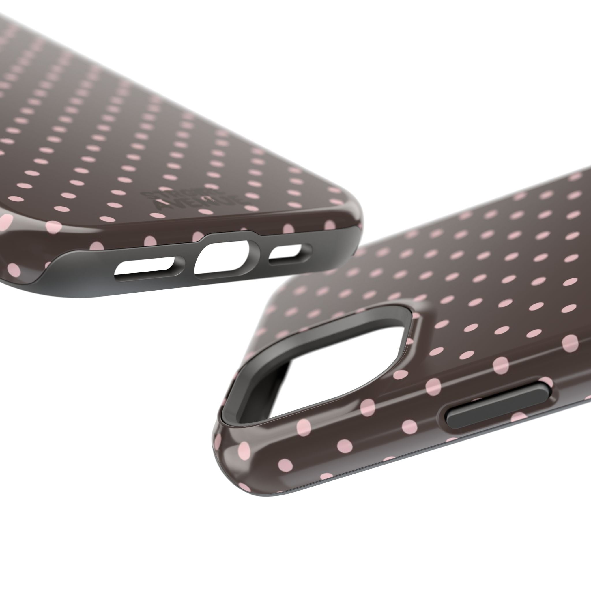 “Straw choc dots” protective phone case