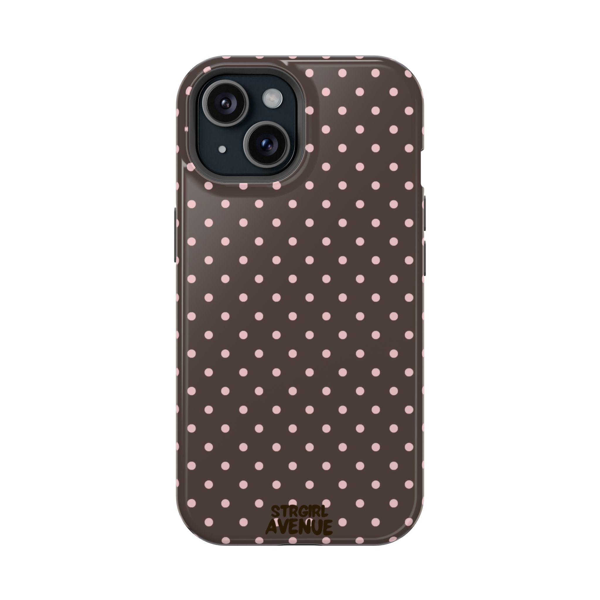 “Straw choc dots” protective phone case