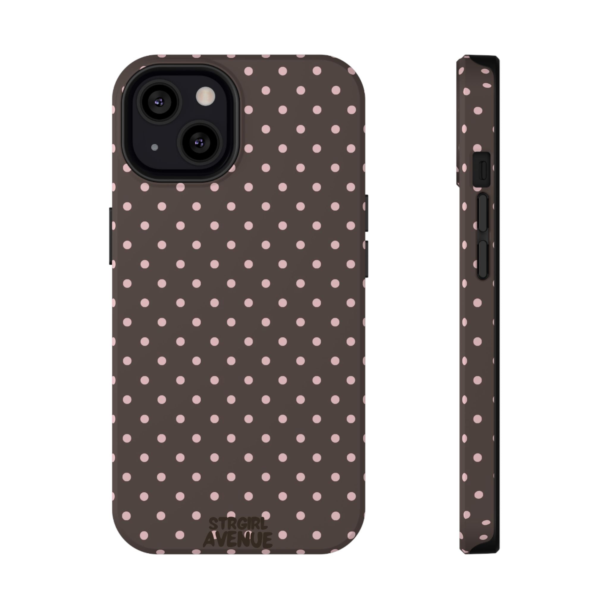 “Straw choc dots” protective phone case