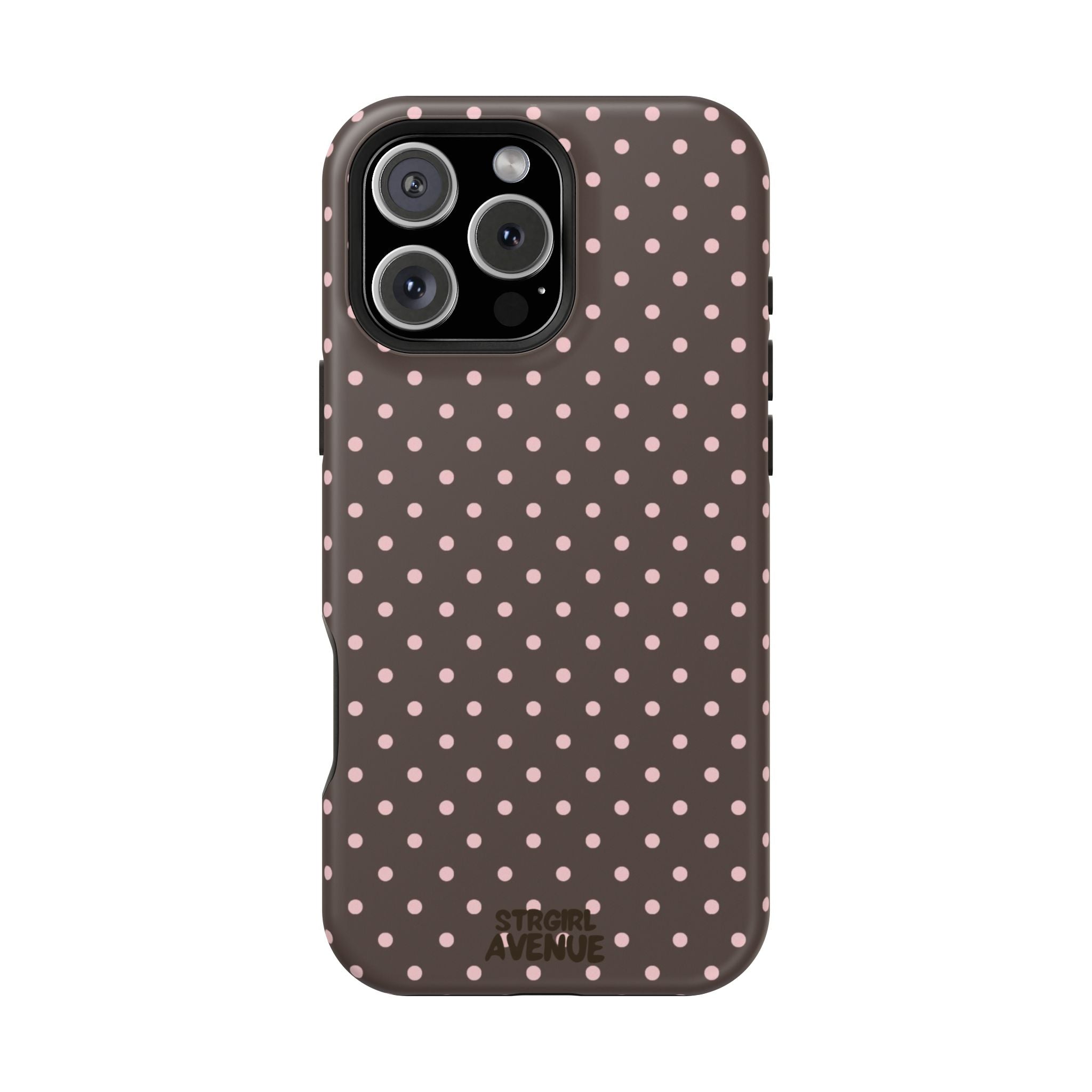 “Straw choc dots” protective phone case