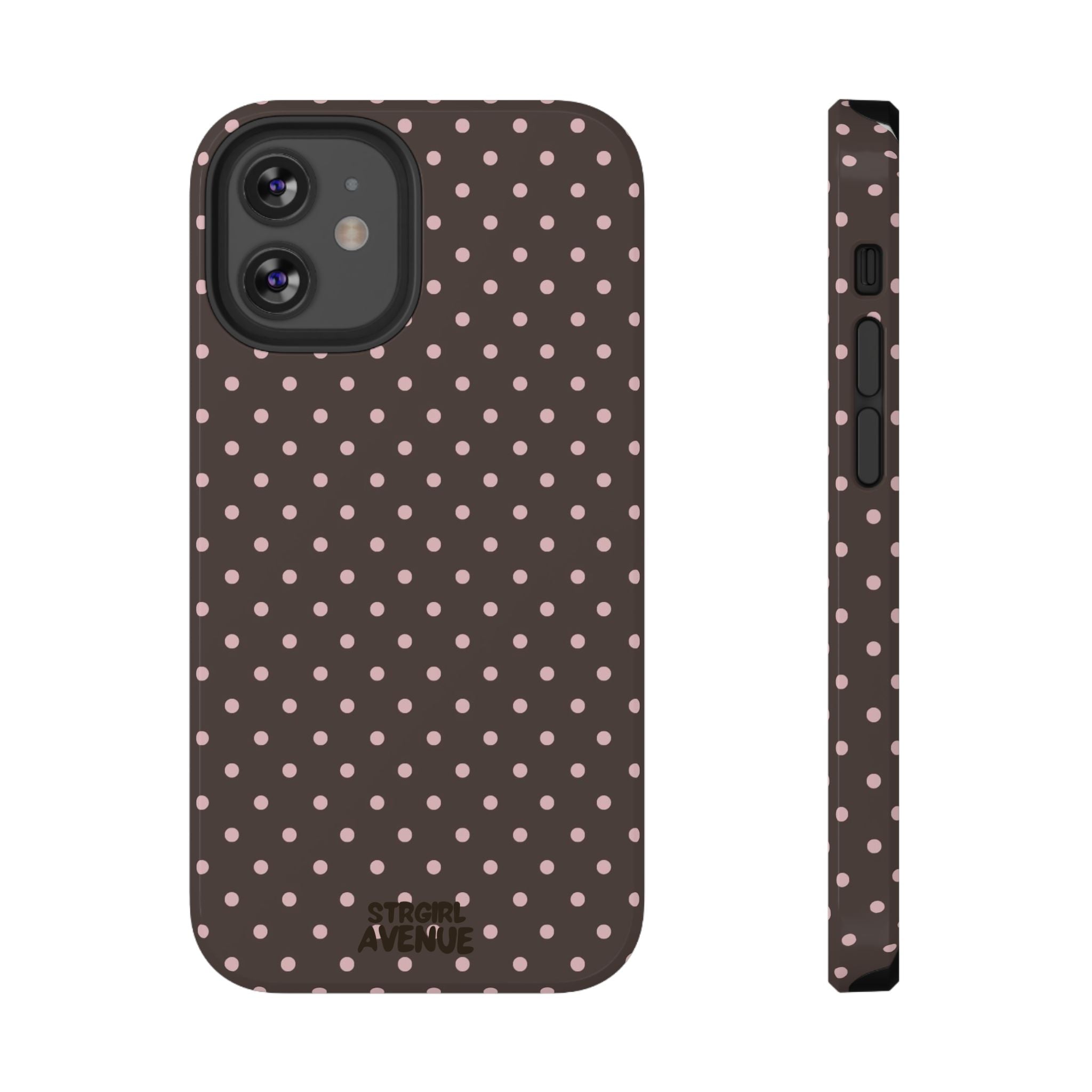 “Straw choc dots” protective phone case