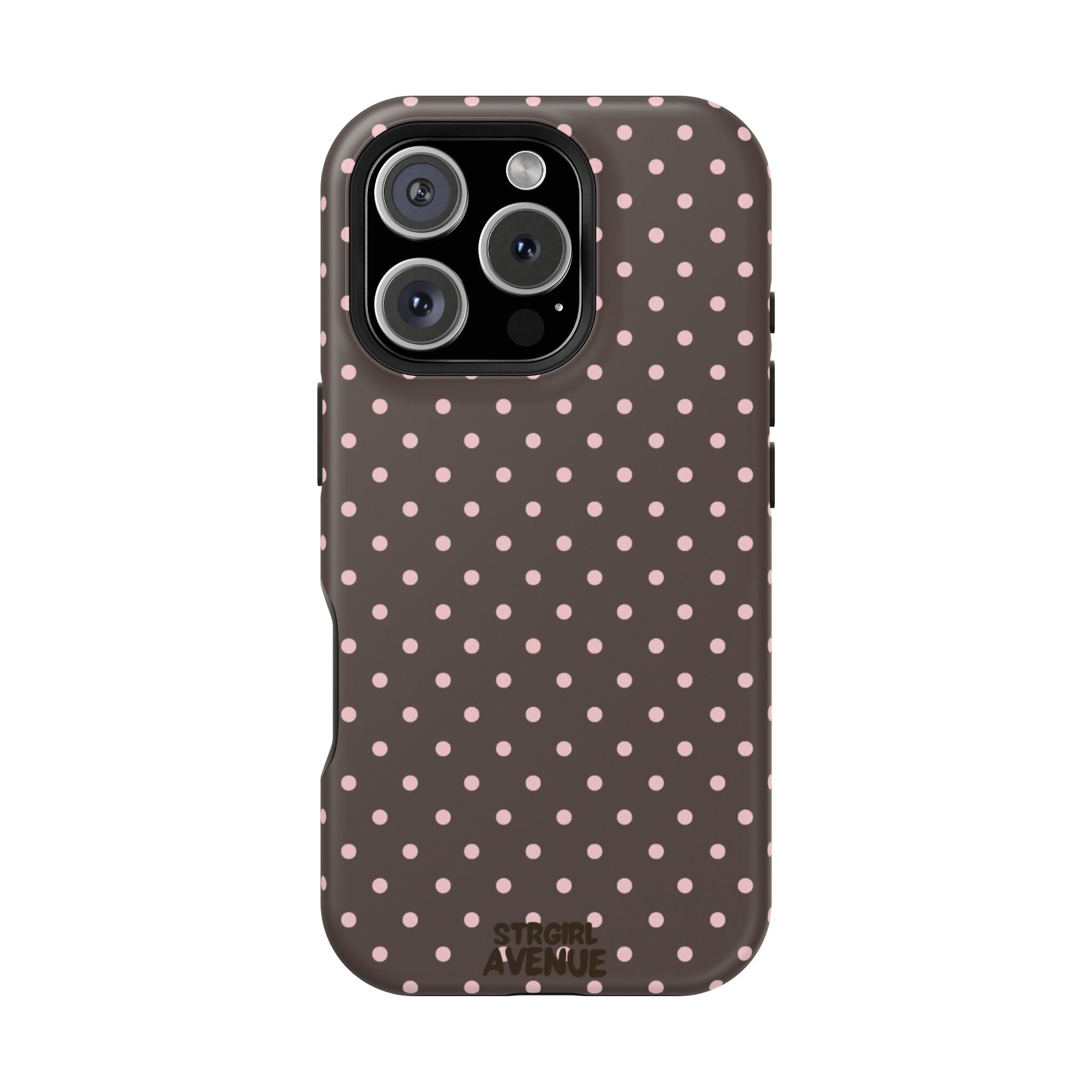 “Straw choc dots” protective phone case