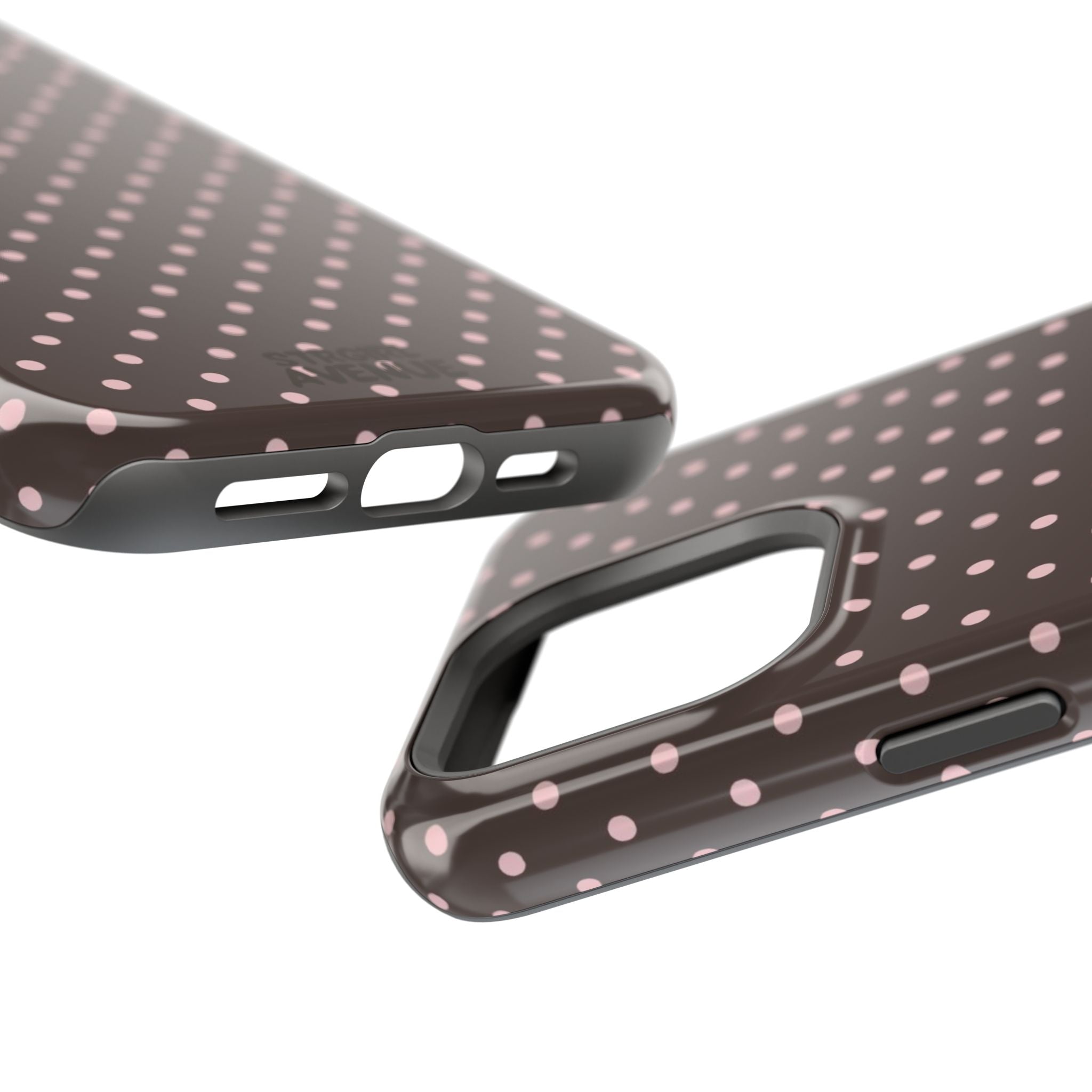 “Straw choc dots” protective phone case