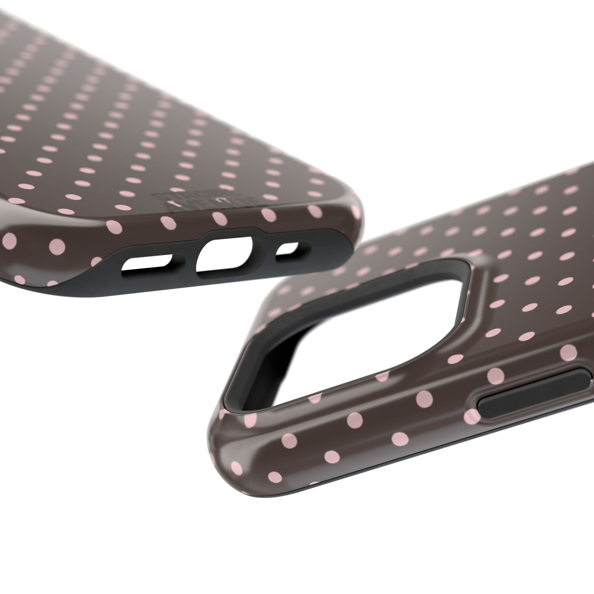 “Straw choc dots” protective phone case