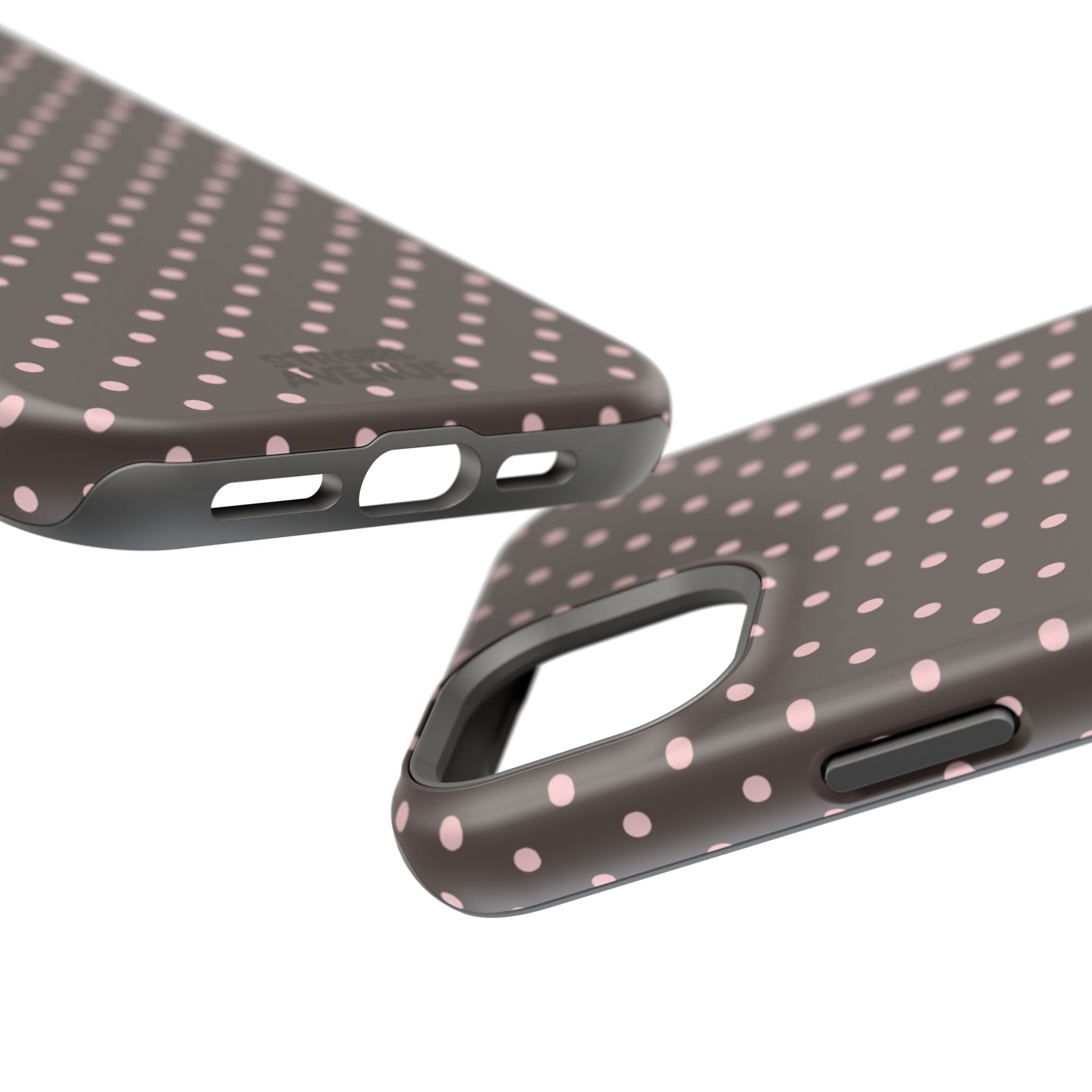 “Straw choc dots” protective phone case