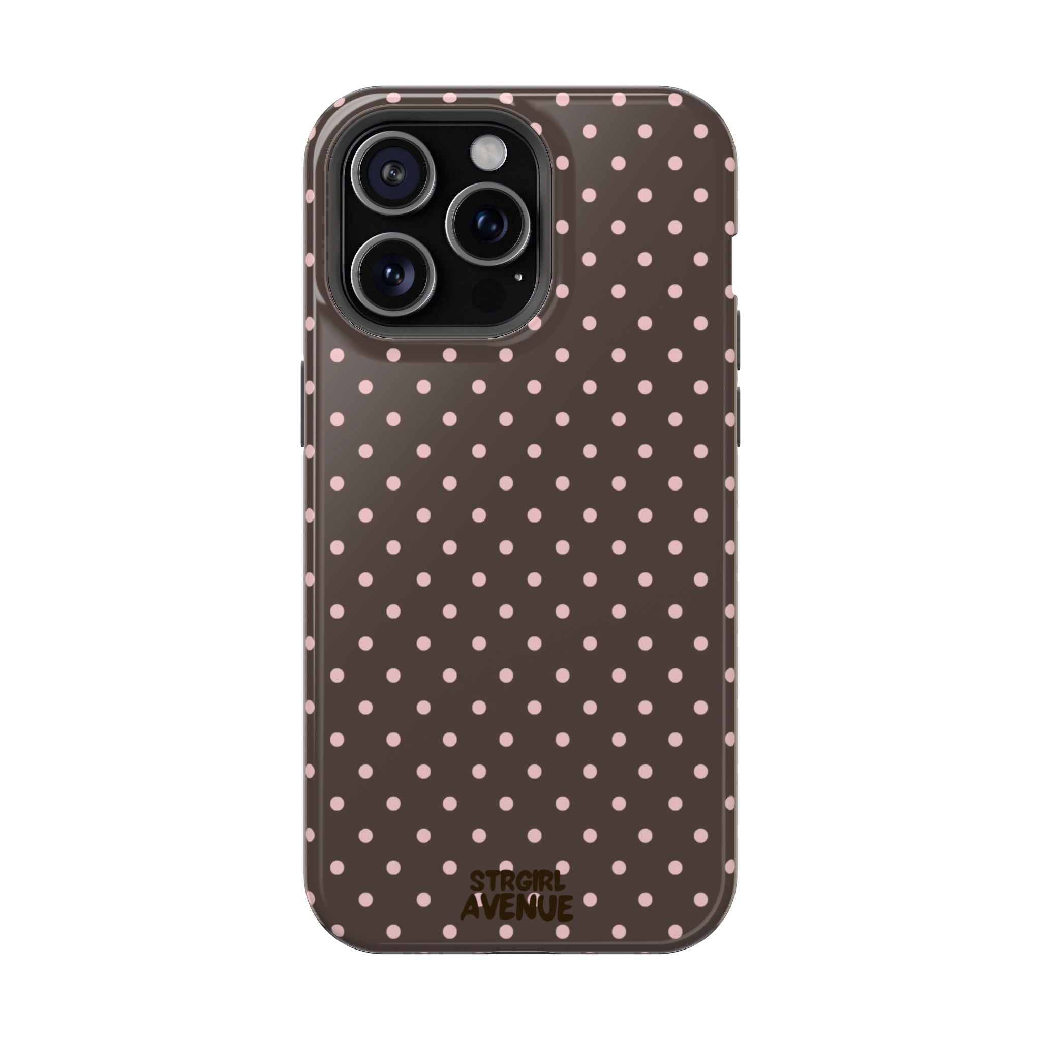 “Straw choc dots” protective phone case