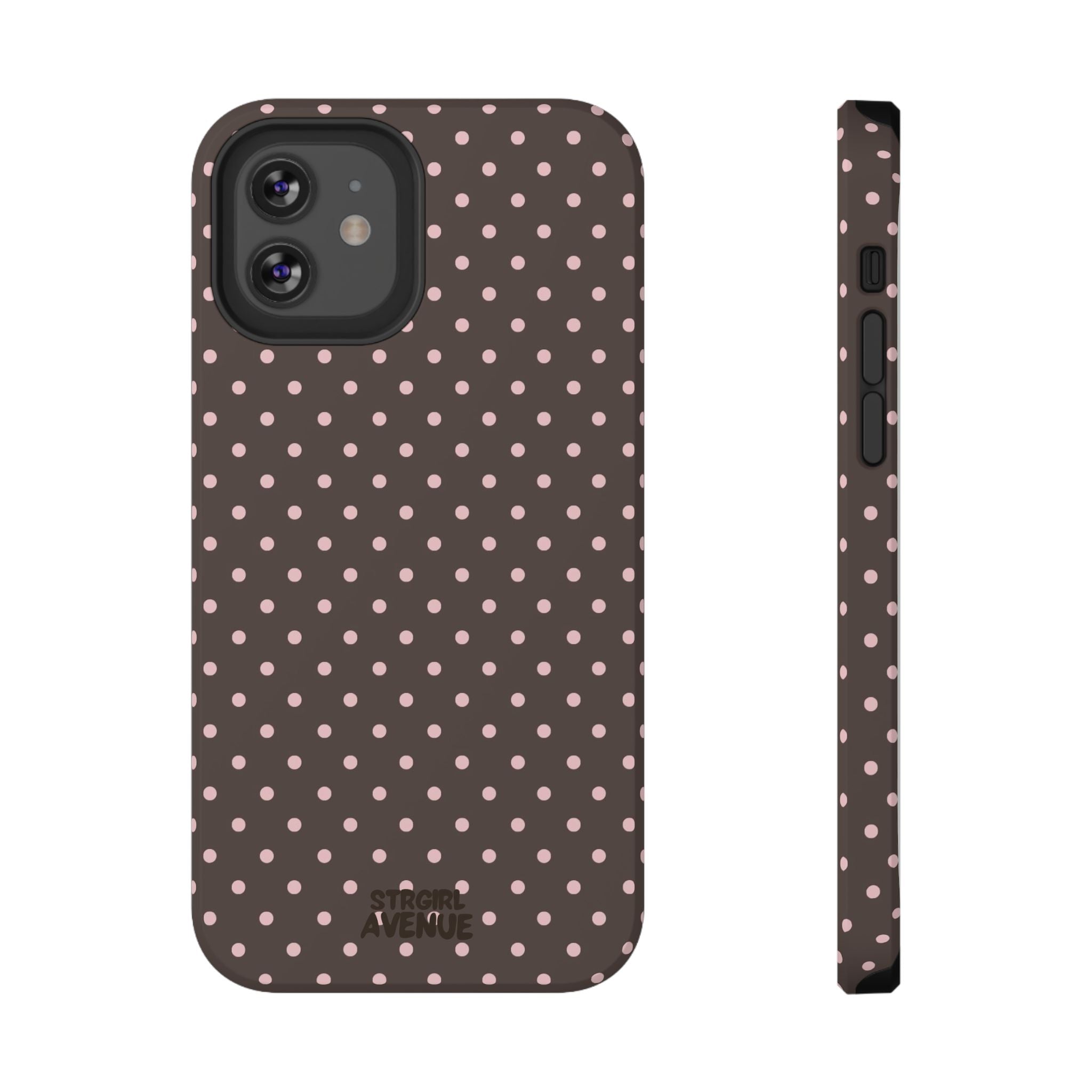 “Straw choc dots” protective phone case