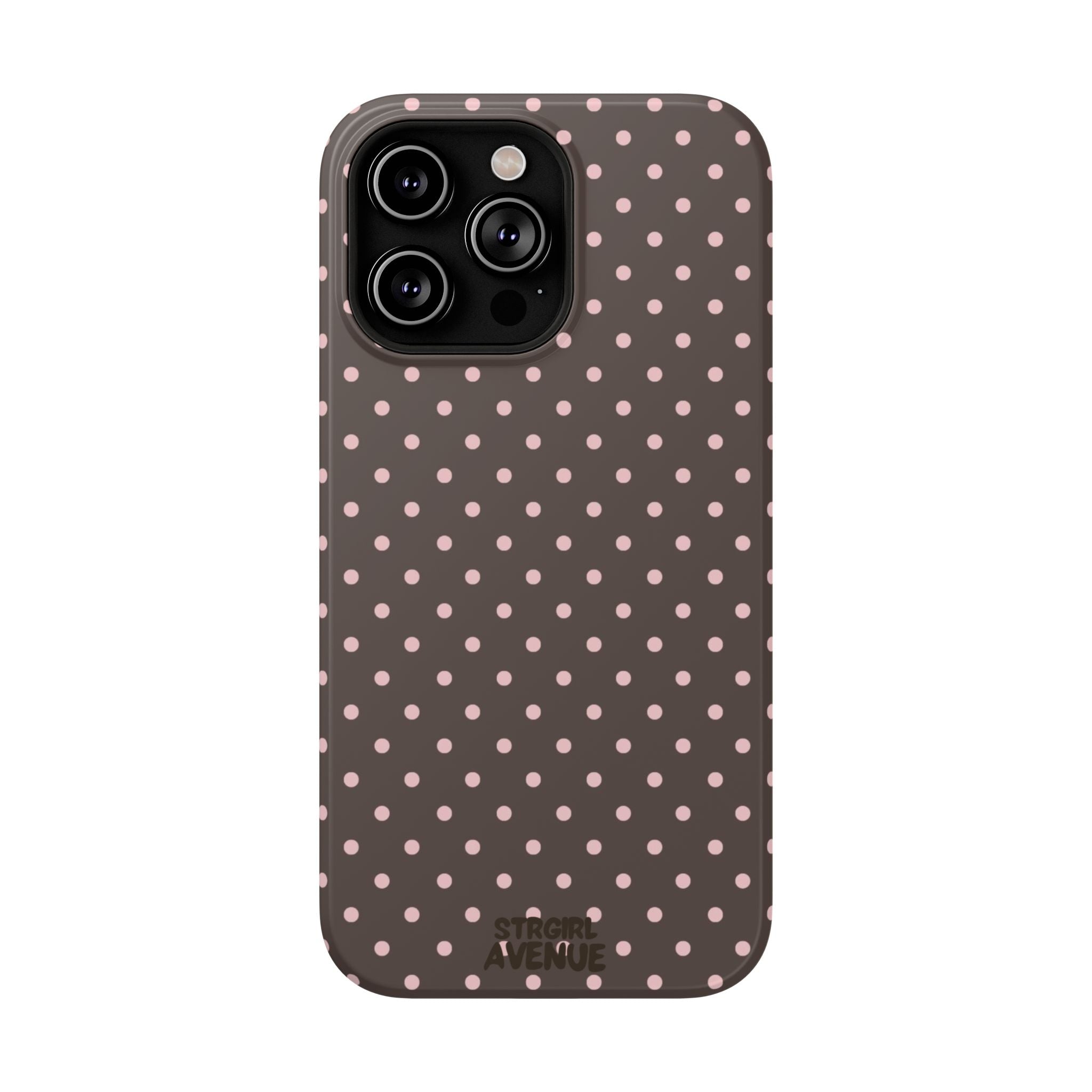 “Straw choc dots” protective phone case