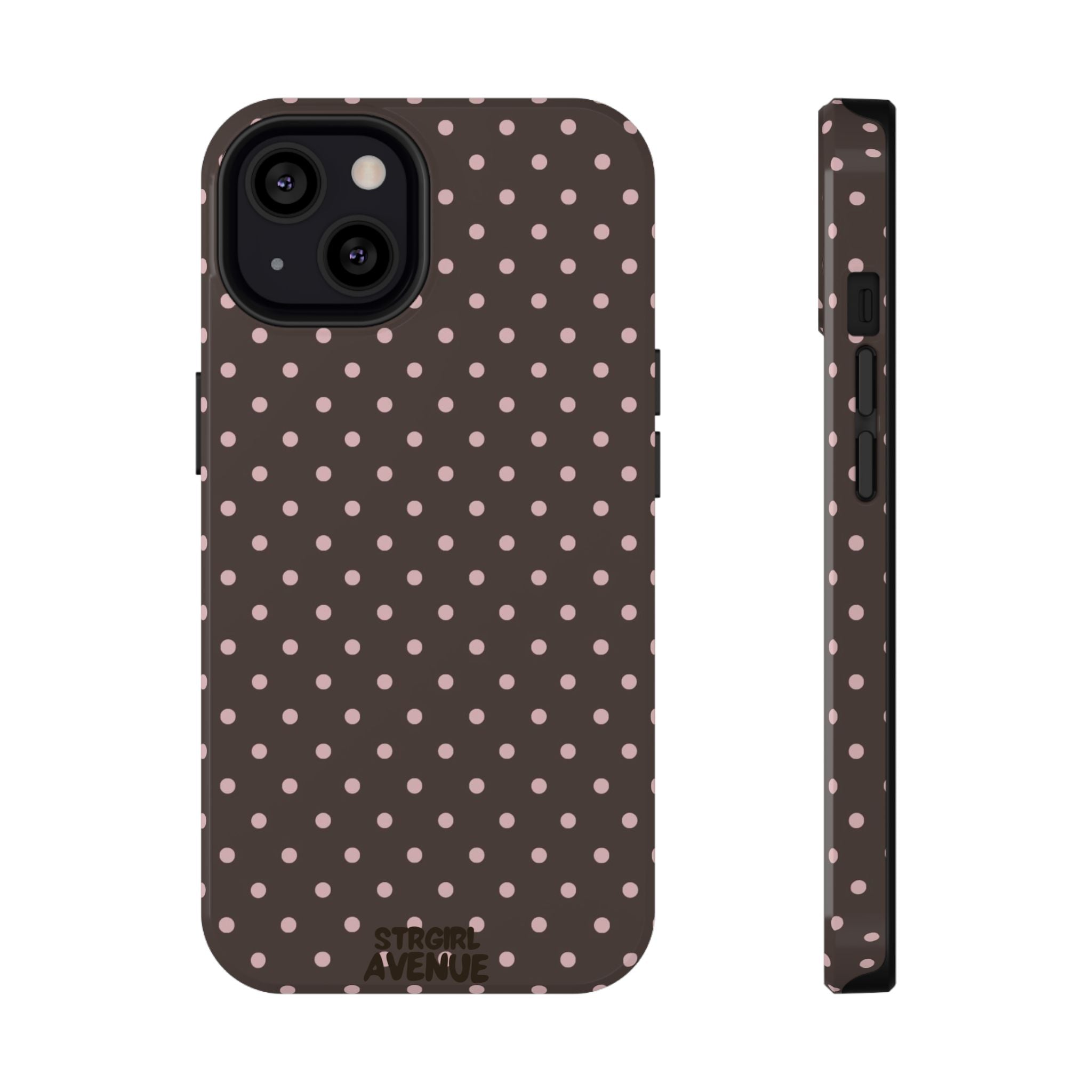 “Straw choc dots” protective phone case
