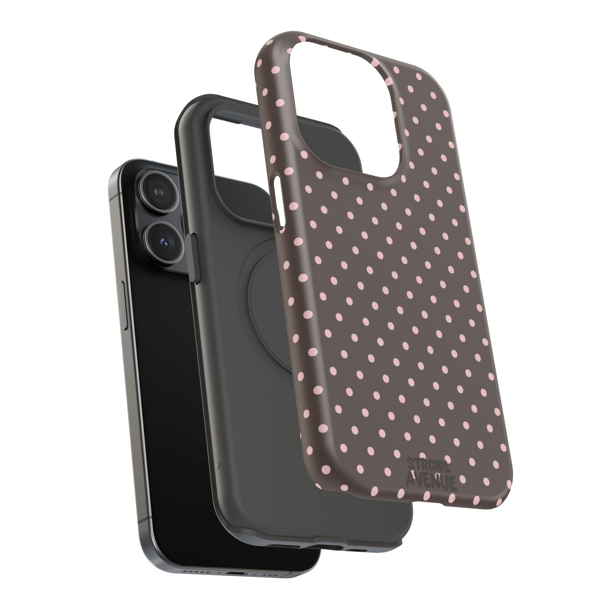 “Straw choc dots” protective phone case