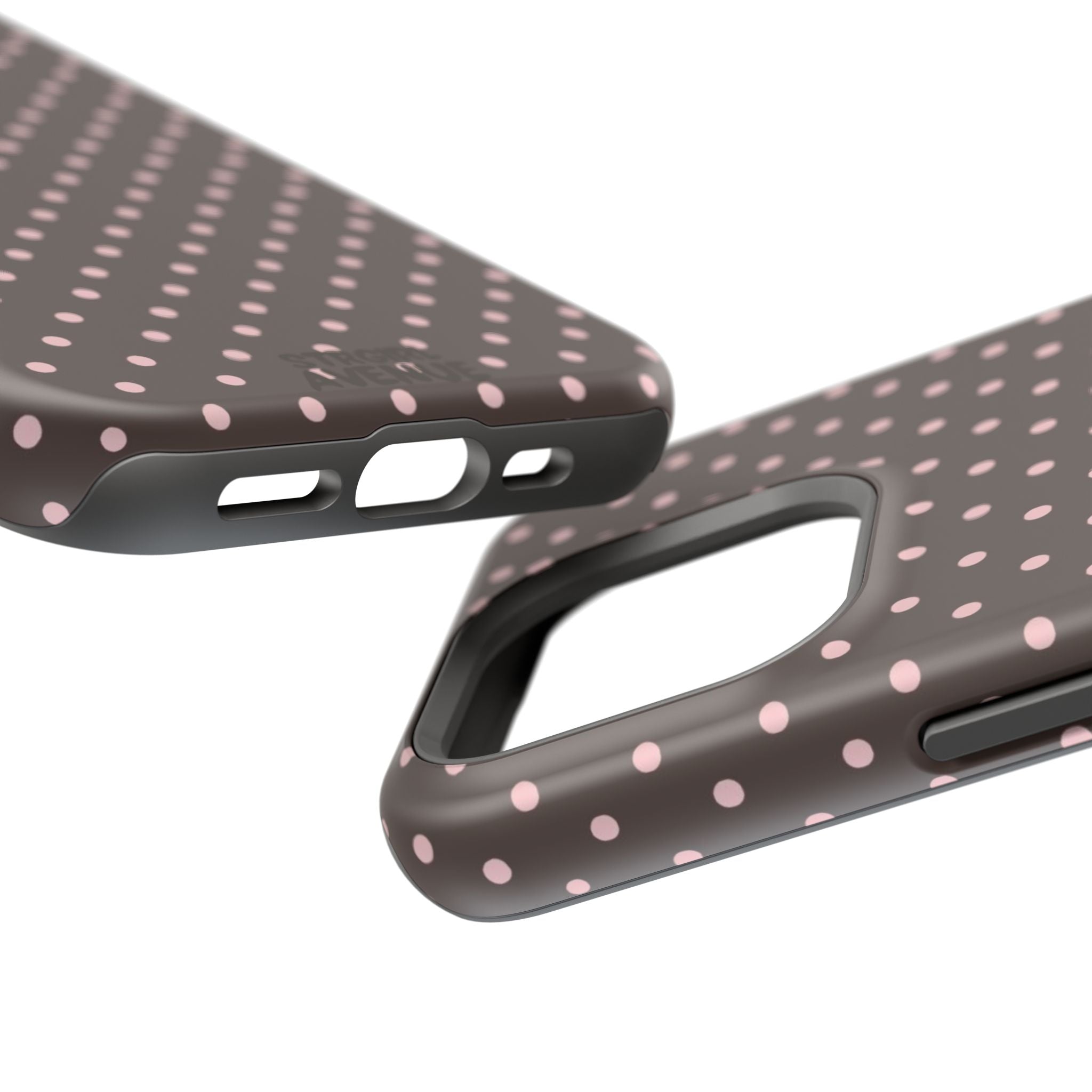 “Straw choc dots” protective phone case