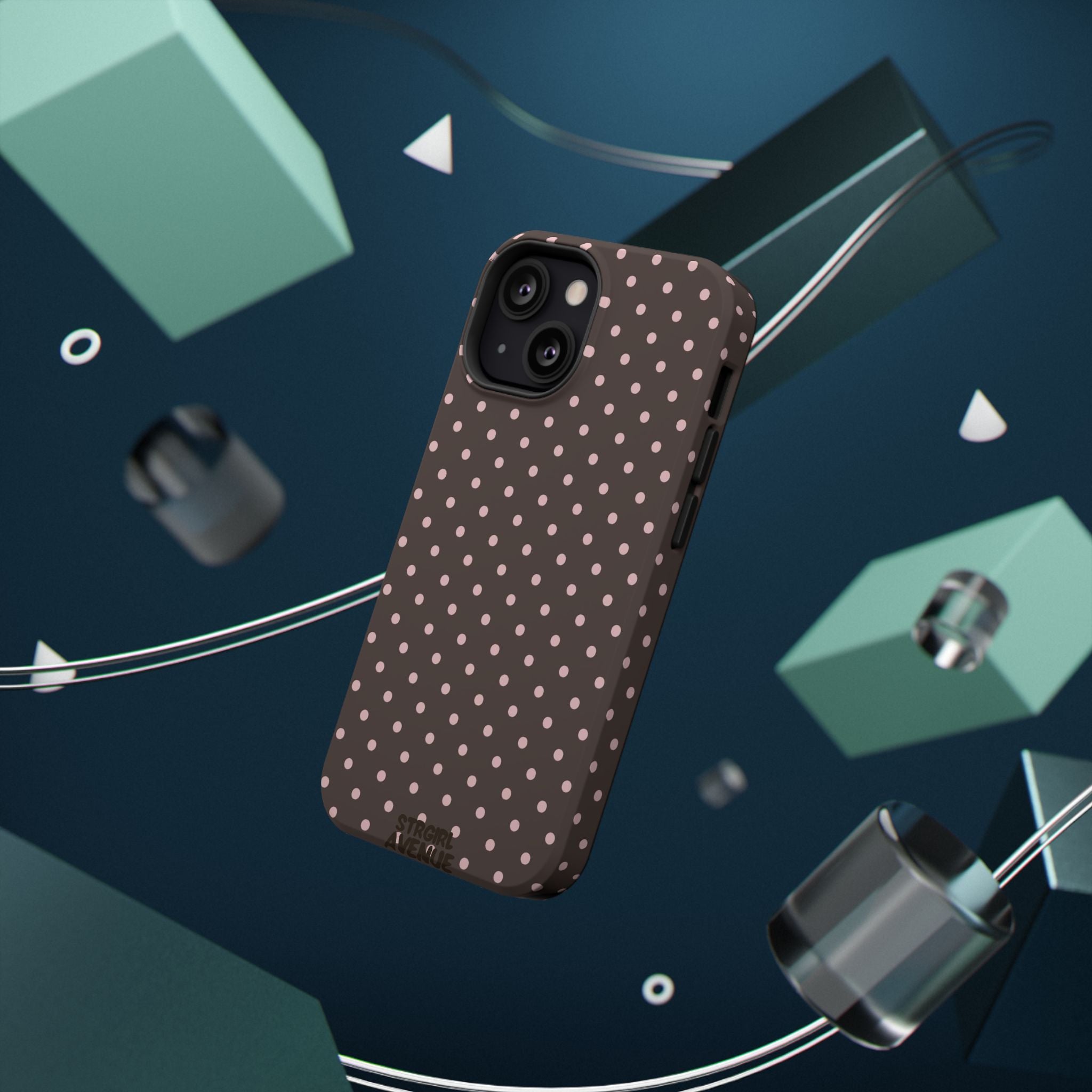 “Straw choc dots” protective phone case