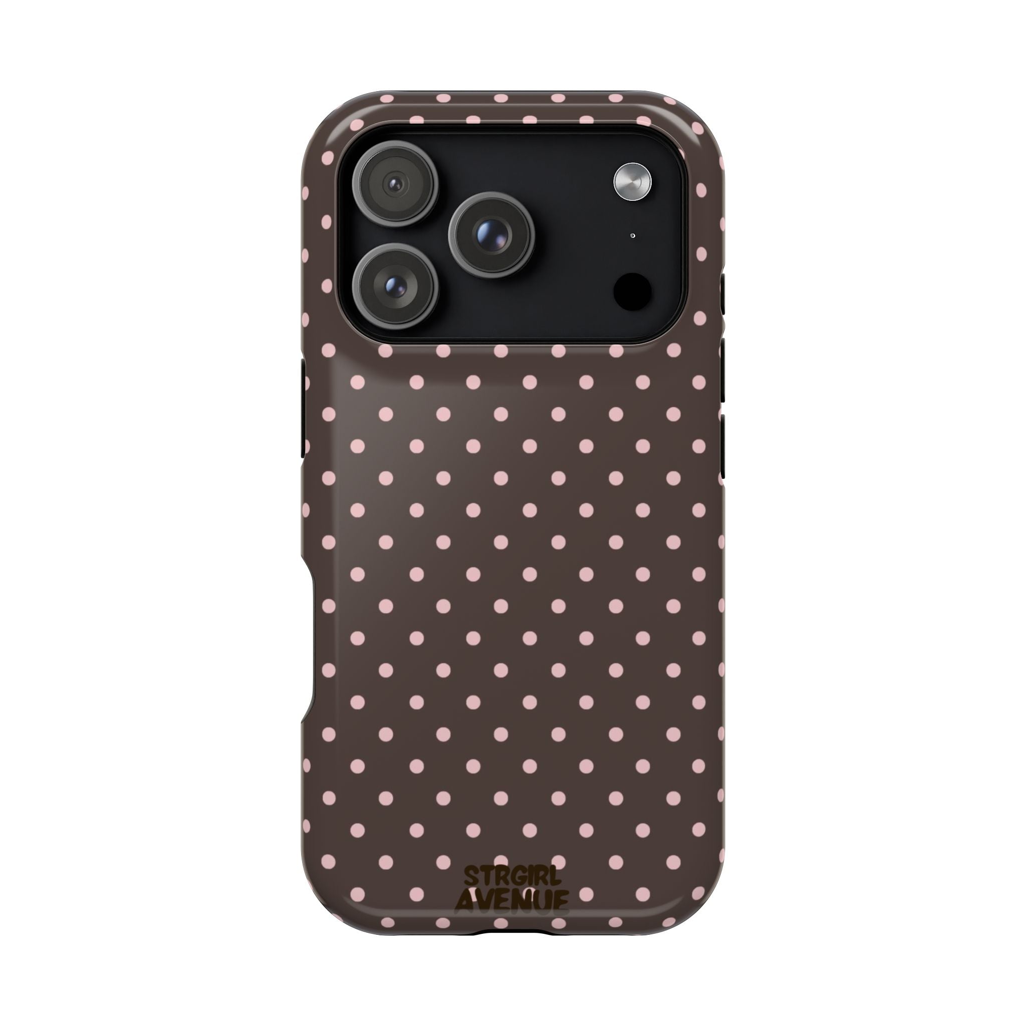 “Straw choc dots” protective phone case
