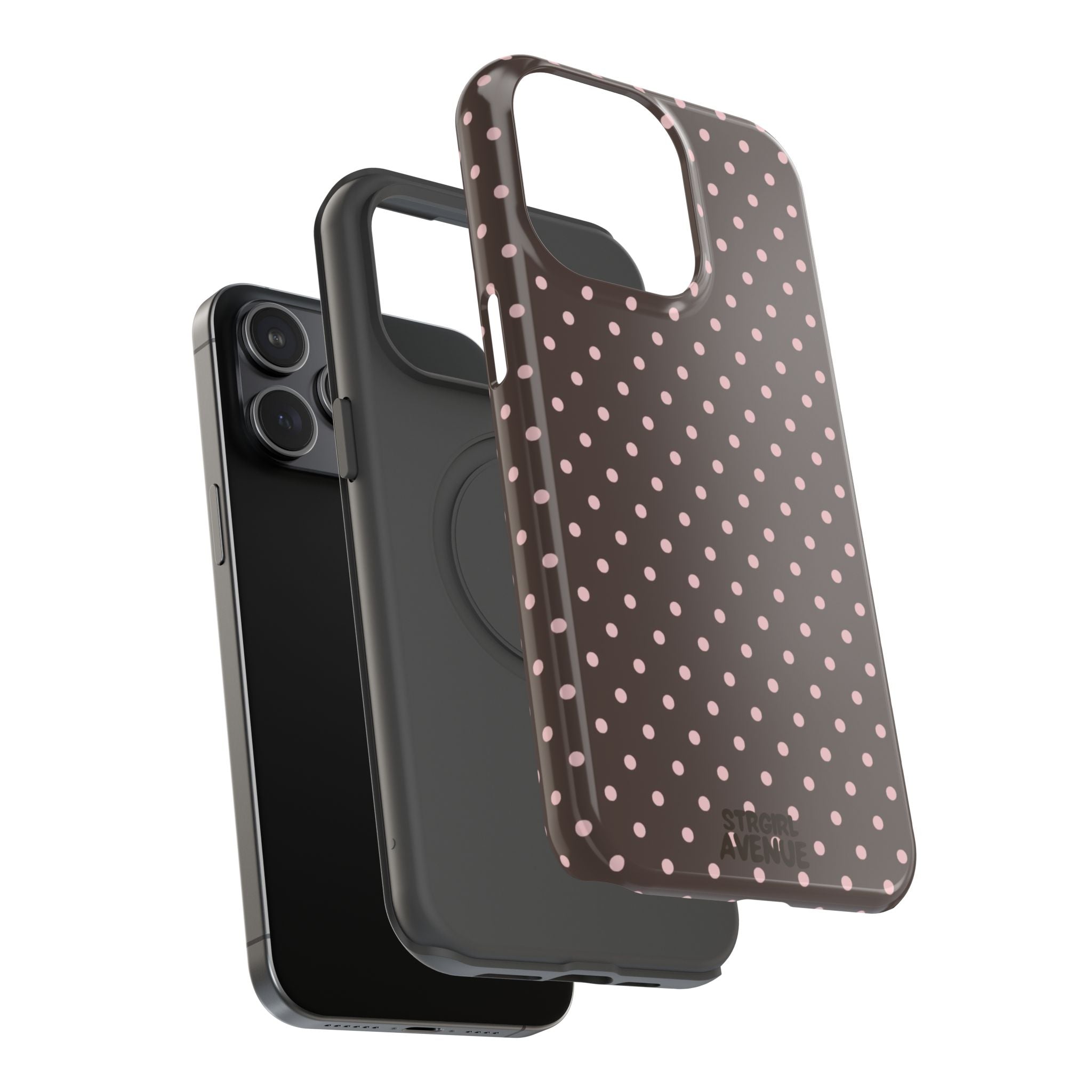 “Straw choc dots” protective phone case