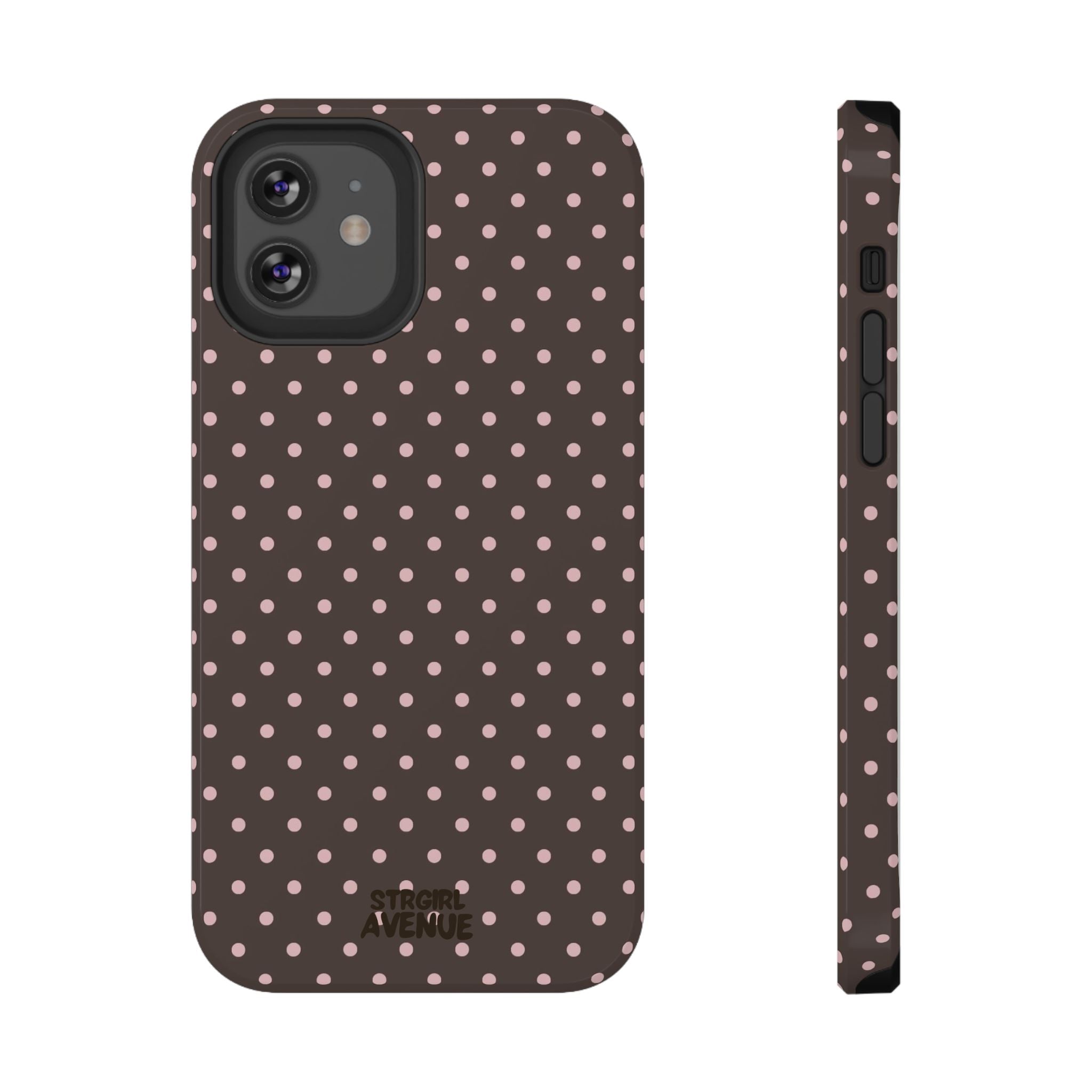 “Straw choc dots” protective phone case