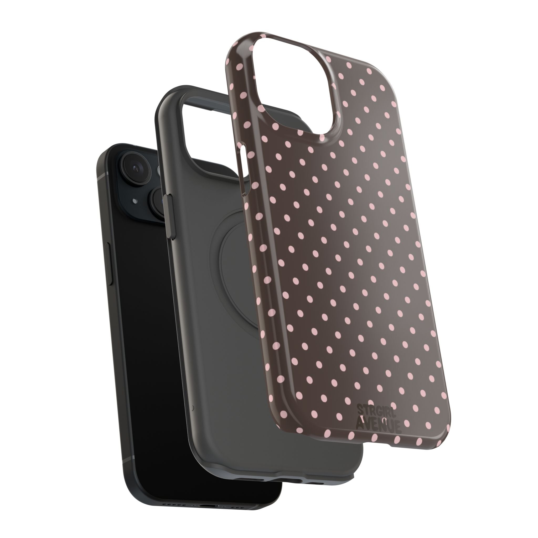 “Straw choc dots” protective phone case