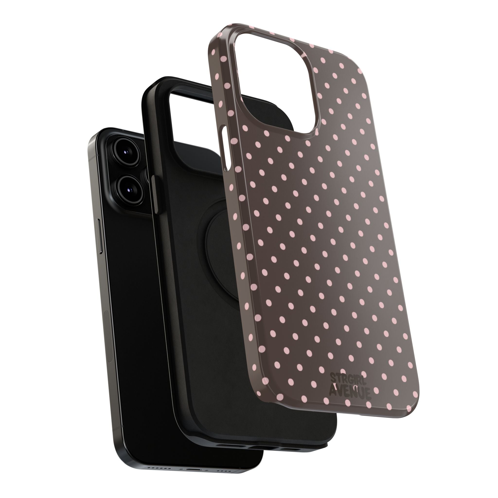 “Straw choc dots” protective phone case