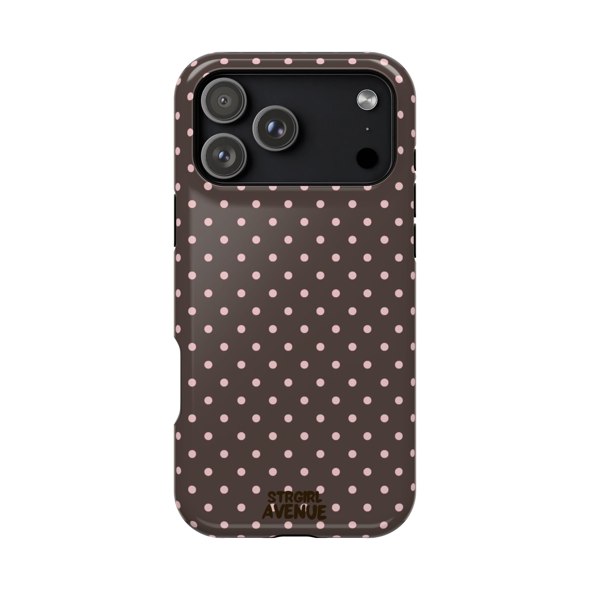“Straw choc dots” protective phone case