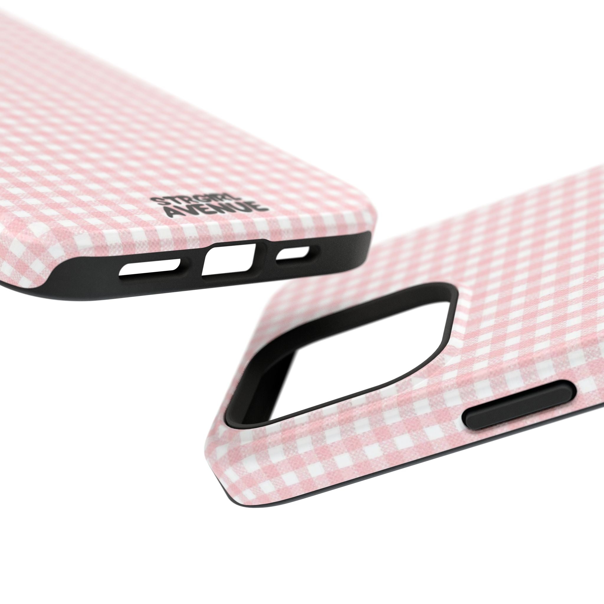 “pink gingham” protective phone case