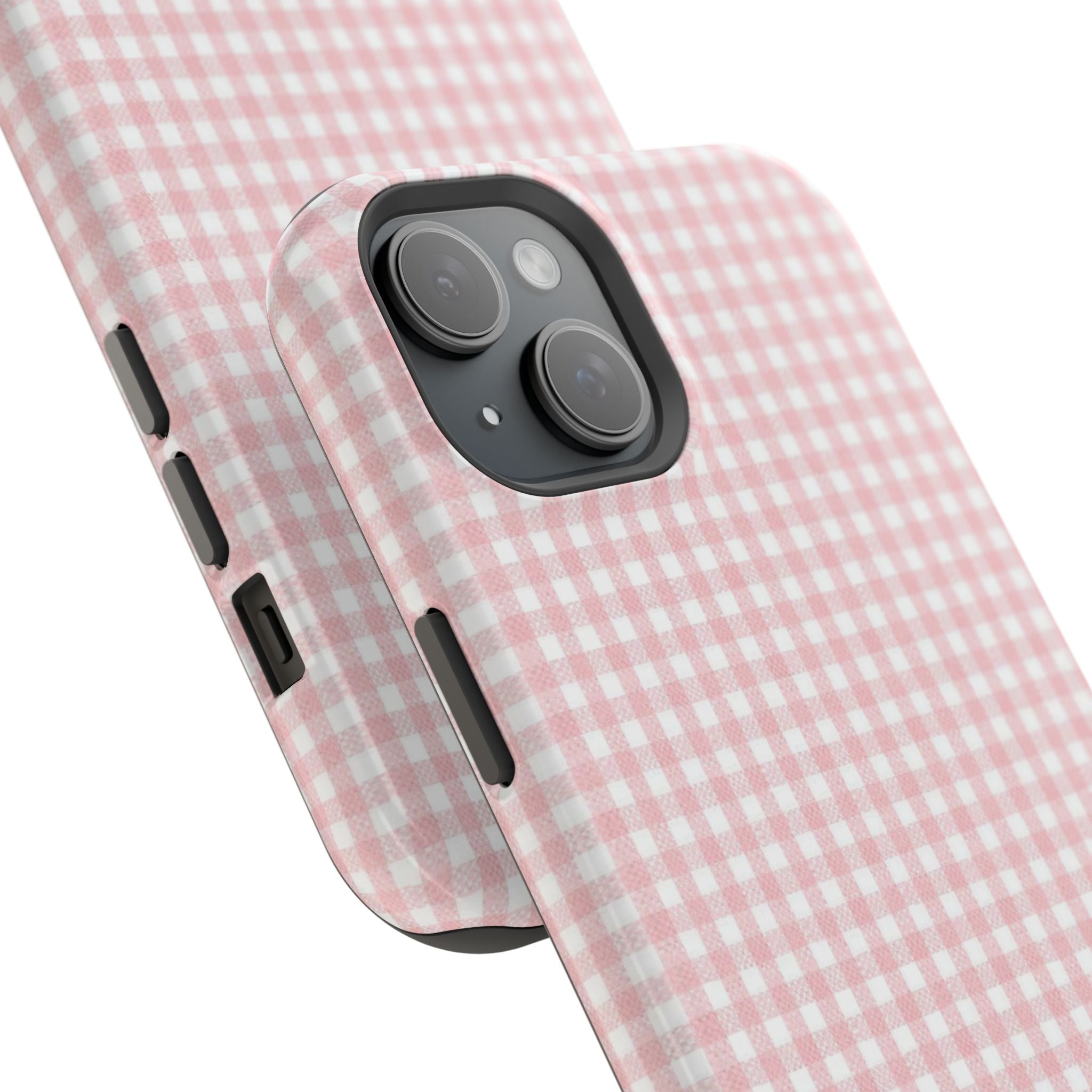 “pink gingham” protective phone case