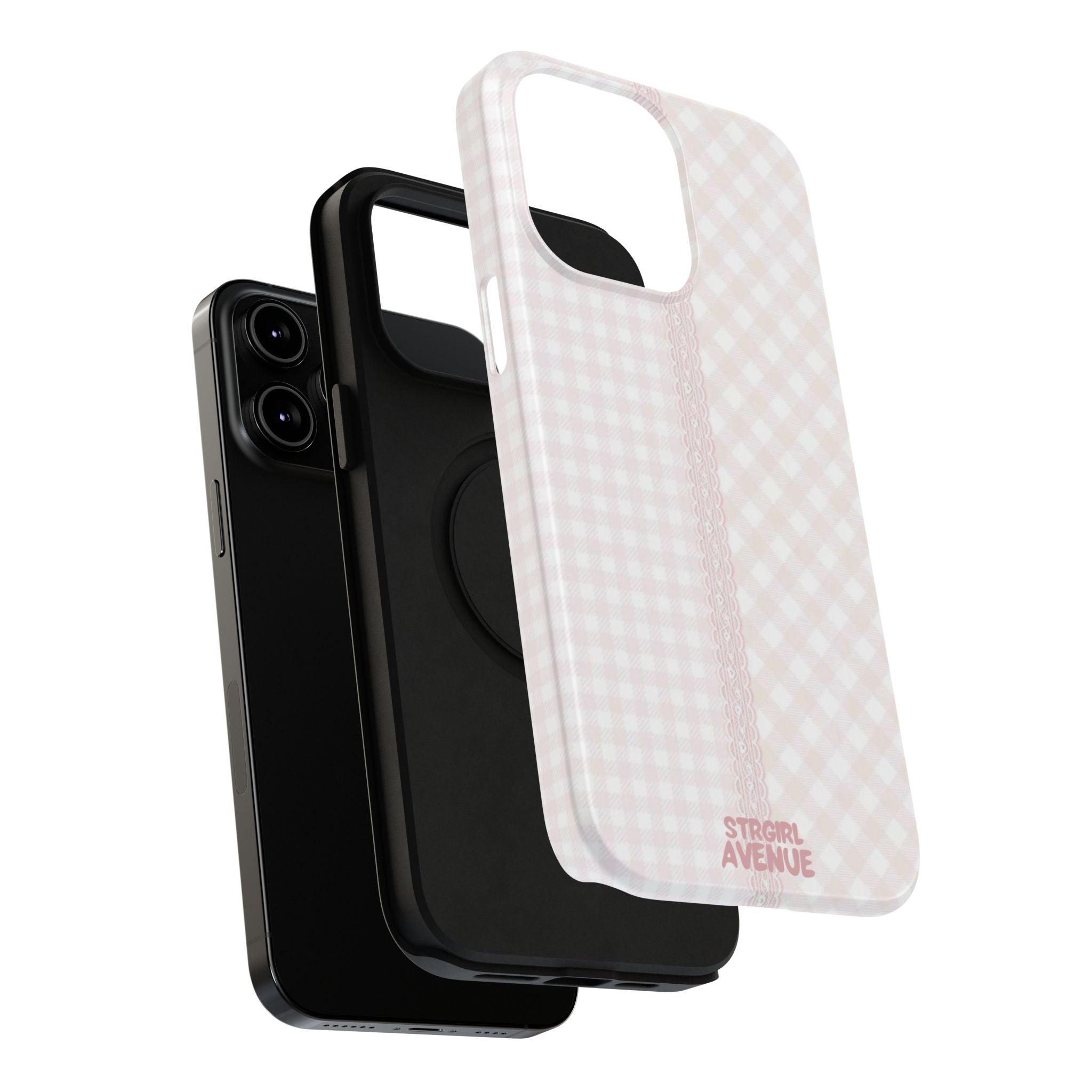 “lace gingham” protective phone case