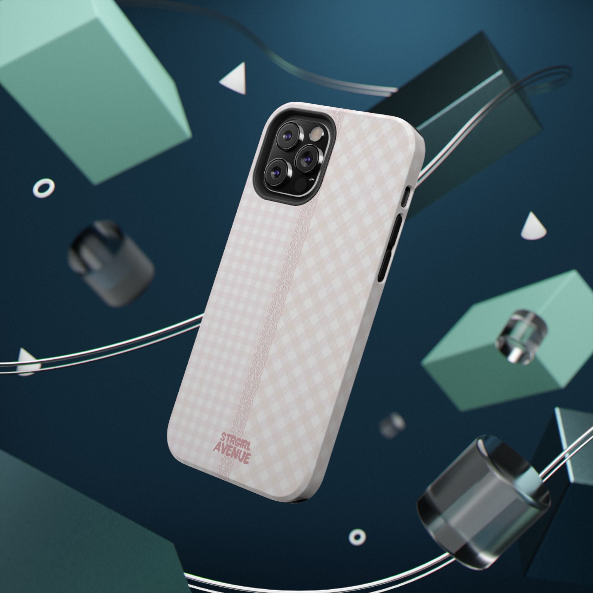 “lace gingham” protective phone case