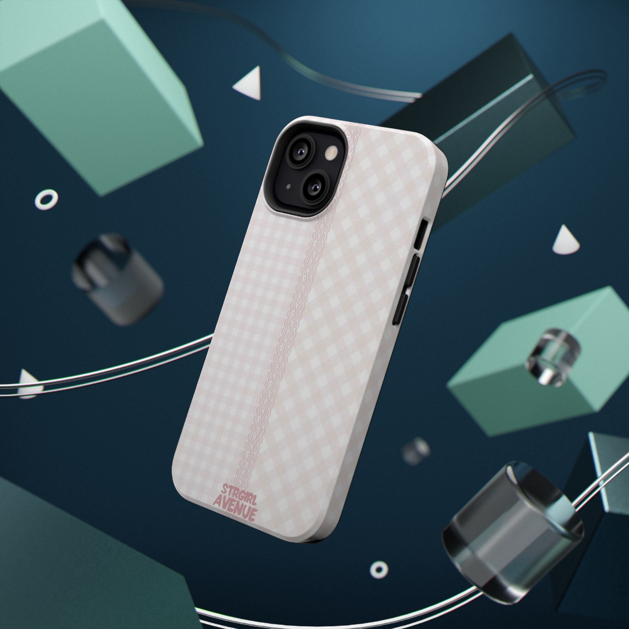 “lace gingham” protective phone case